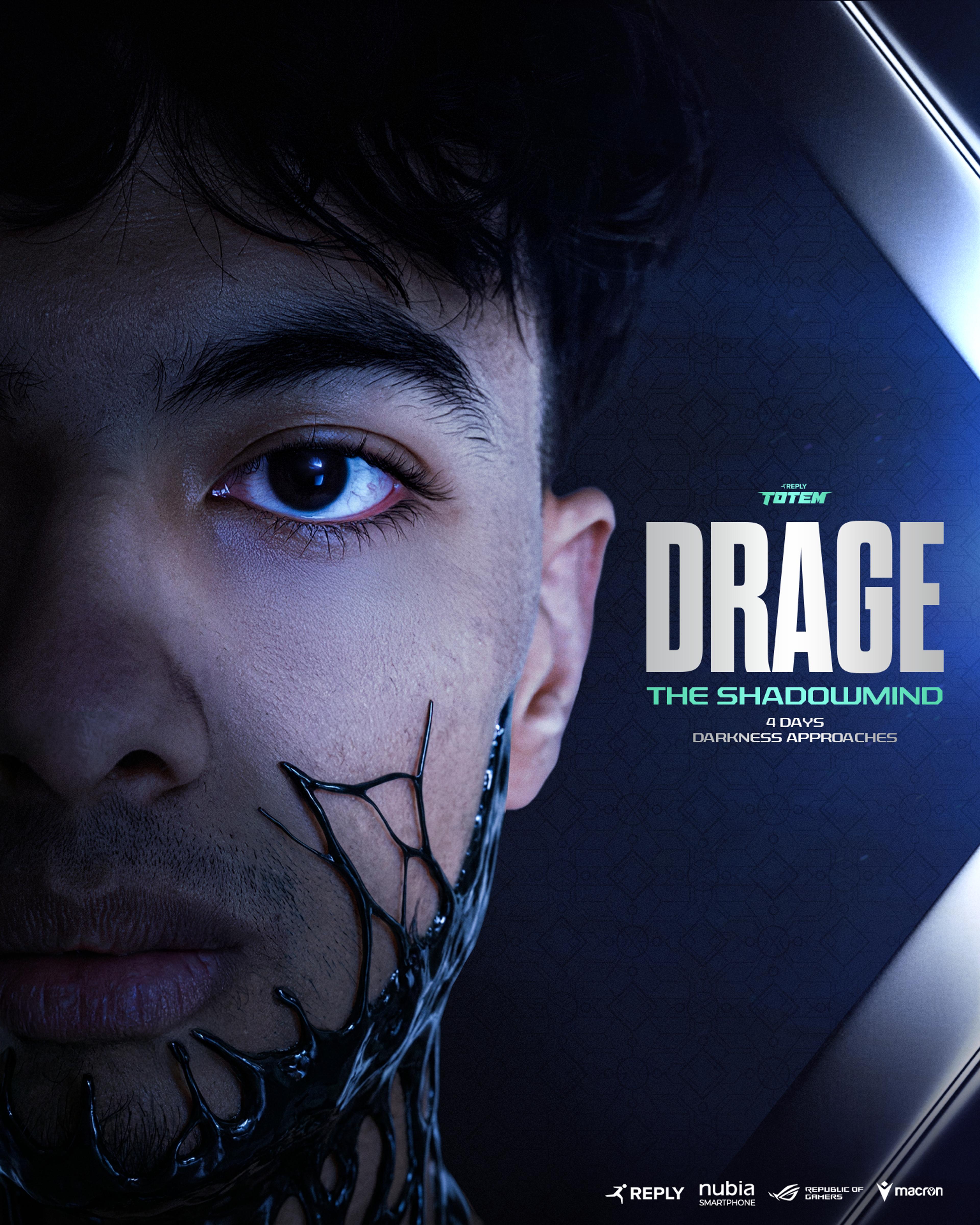 Close up photo of Drage being swallowed by the symbionte DRAGE THE SHADOWMIND - 4 DAYS - DARNKESS APPROCHES