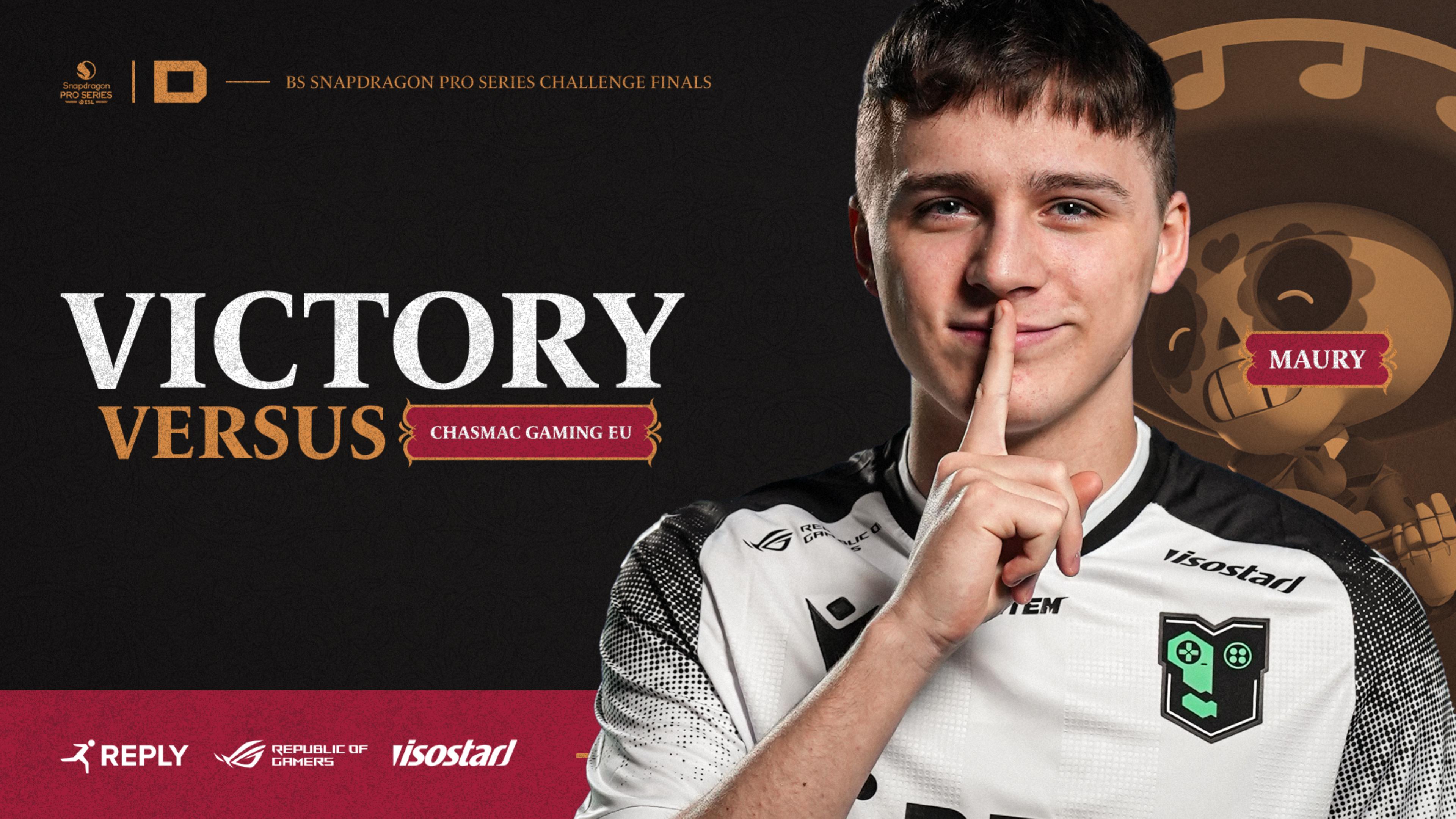 Victory graphic VS Chasmac Gaming EU featuring Maury