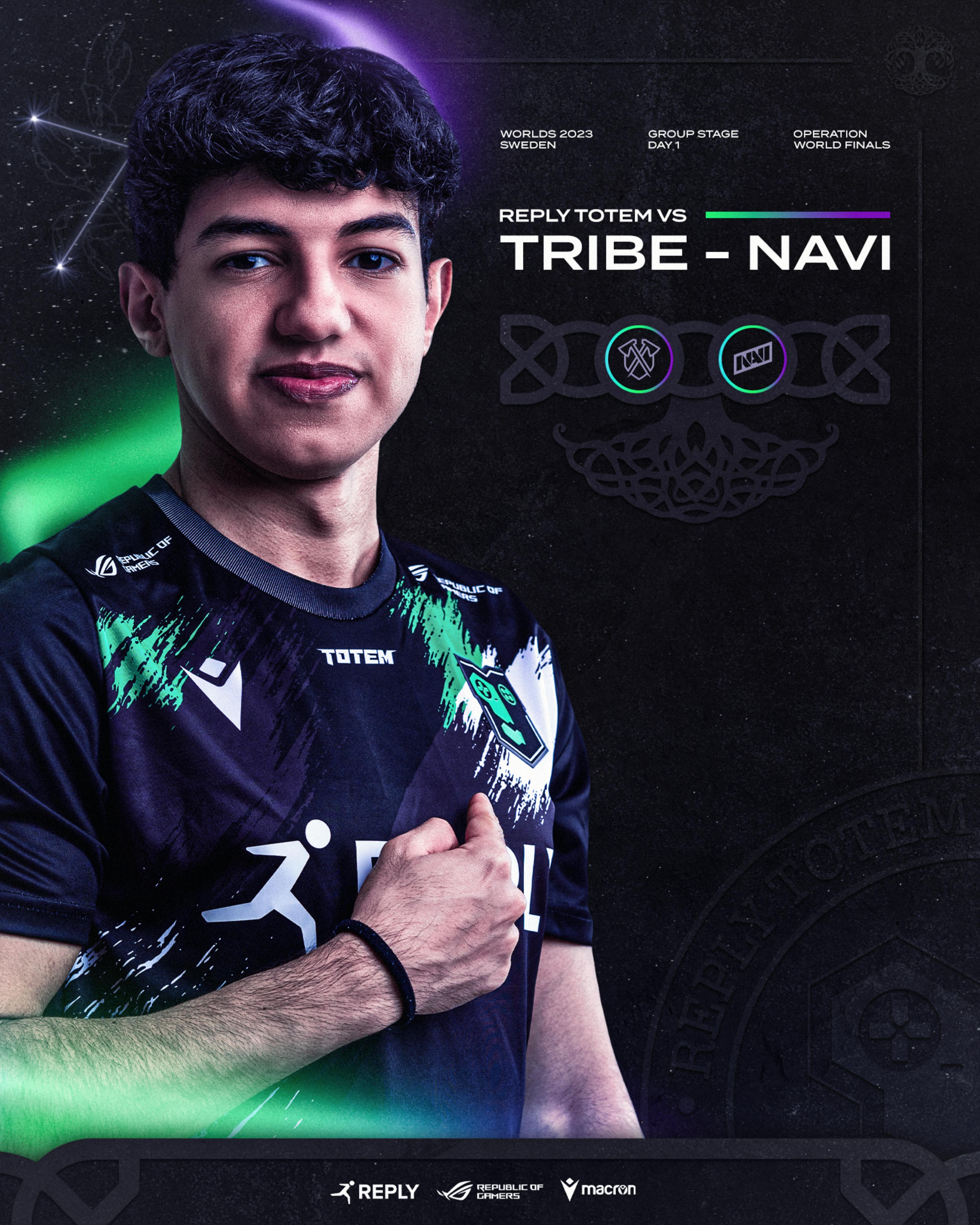 Gameday graphic against Tribe and NAVI featuring the player Maru