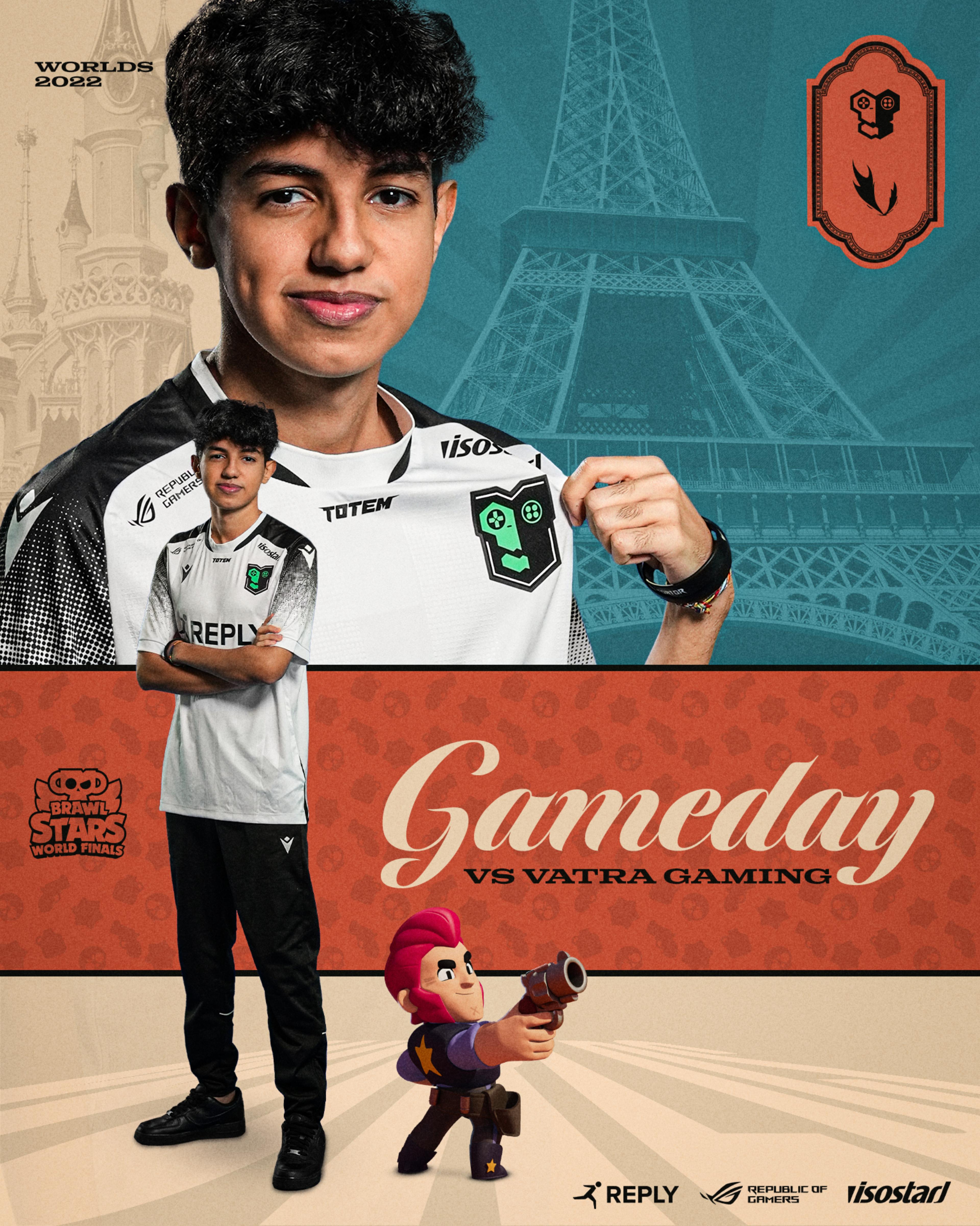 Gameday graphic vs Vatra Gaming featuring Maru and the character "Colt"