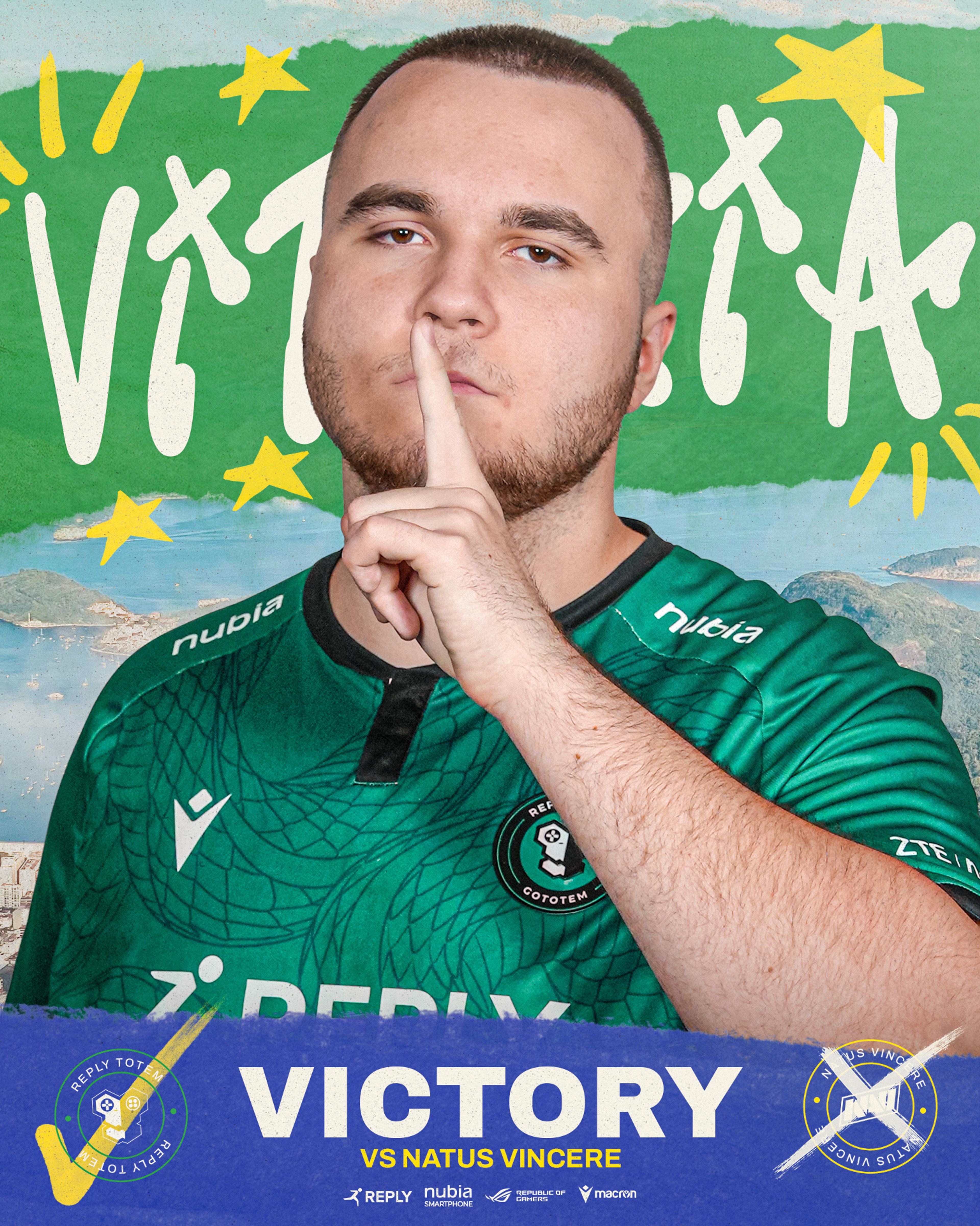Victory graphic featuring Angelboy. VICTORY VS NATUS VINCERE