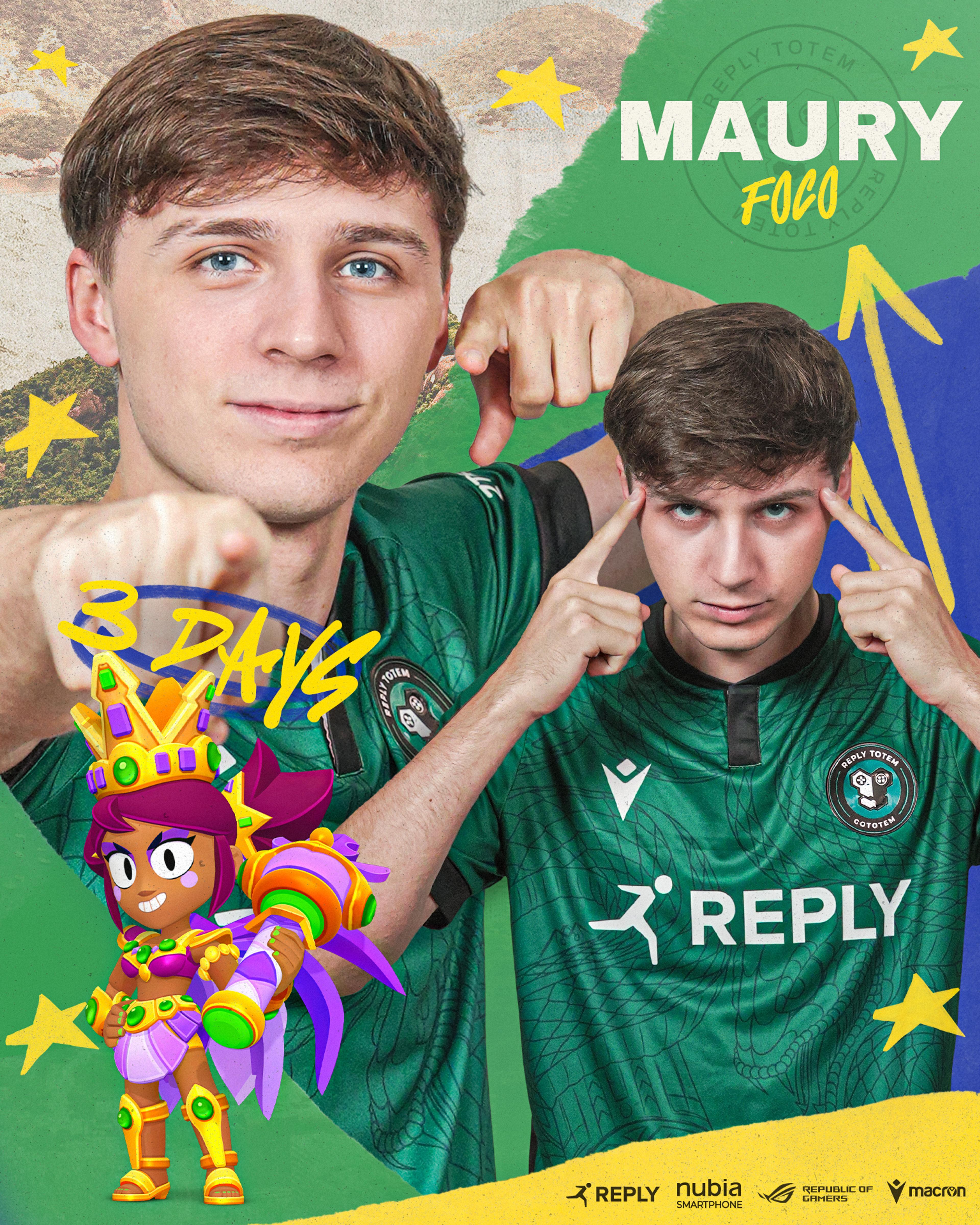 Countdown graphic featuring Maury "Foco" 3 DAYS