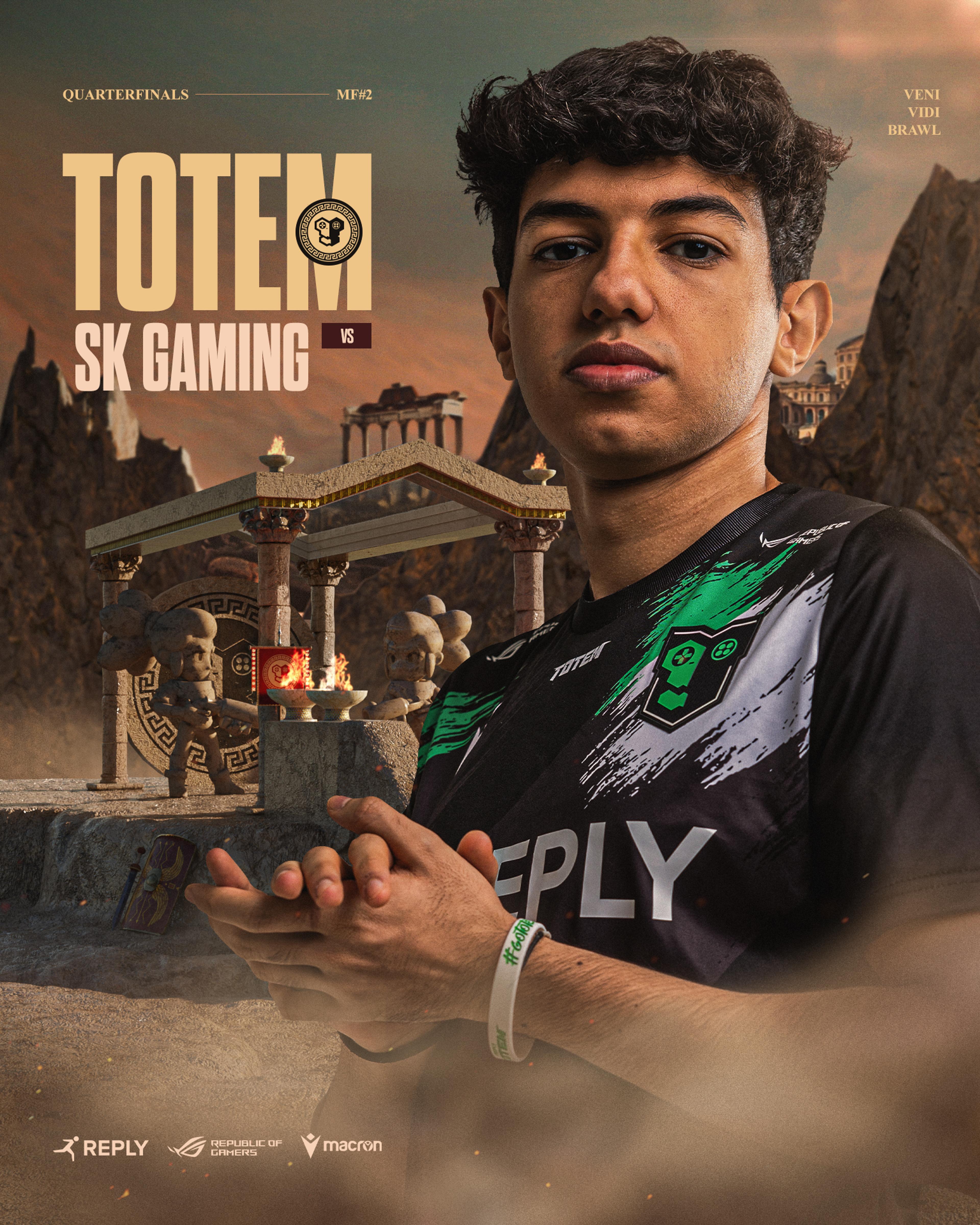 Gameday graphic featuring Maru "TOTEM VS SK GAMING"