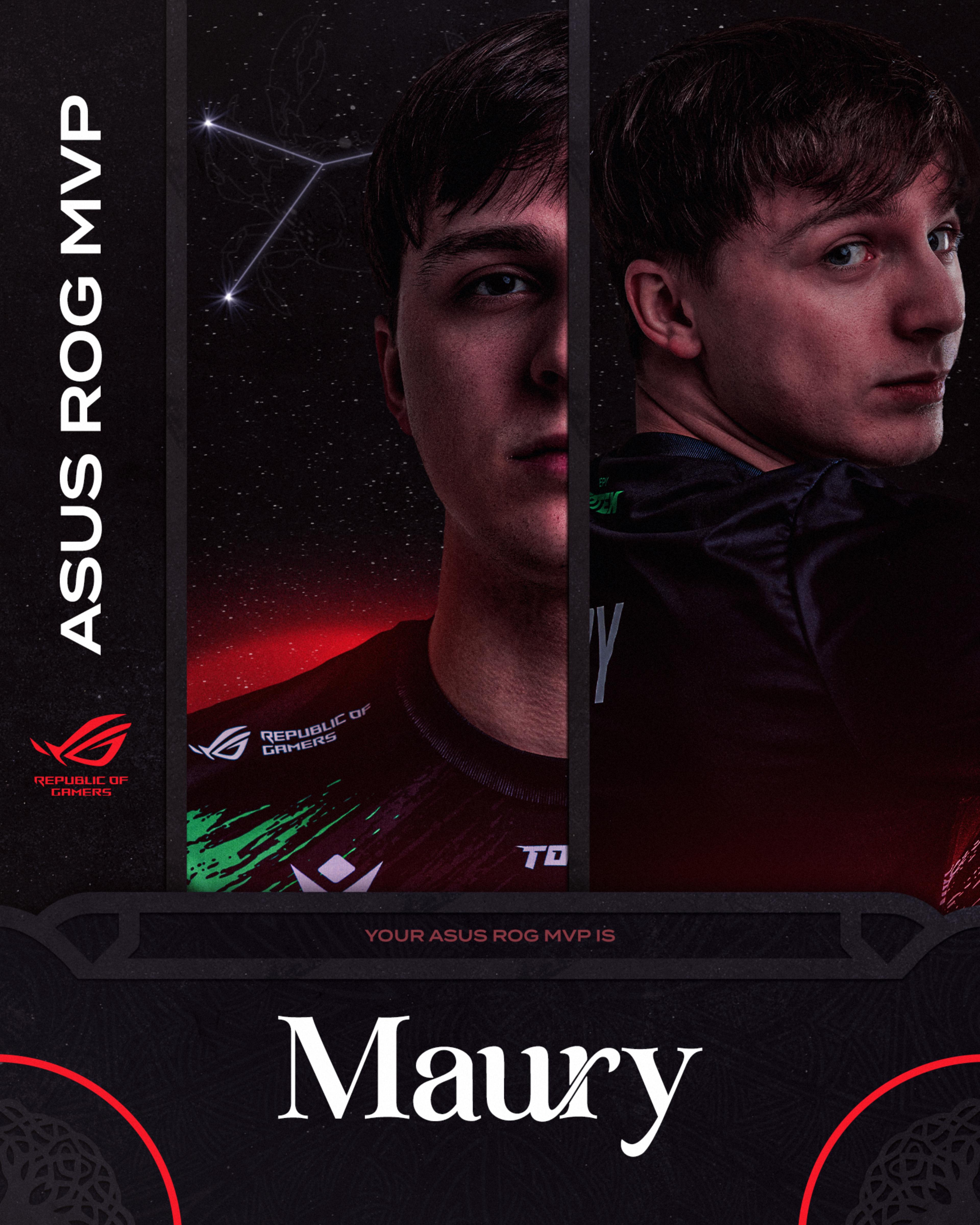 ASUS ROG MVP winner graphic for Maury