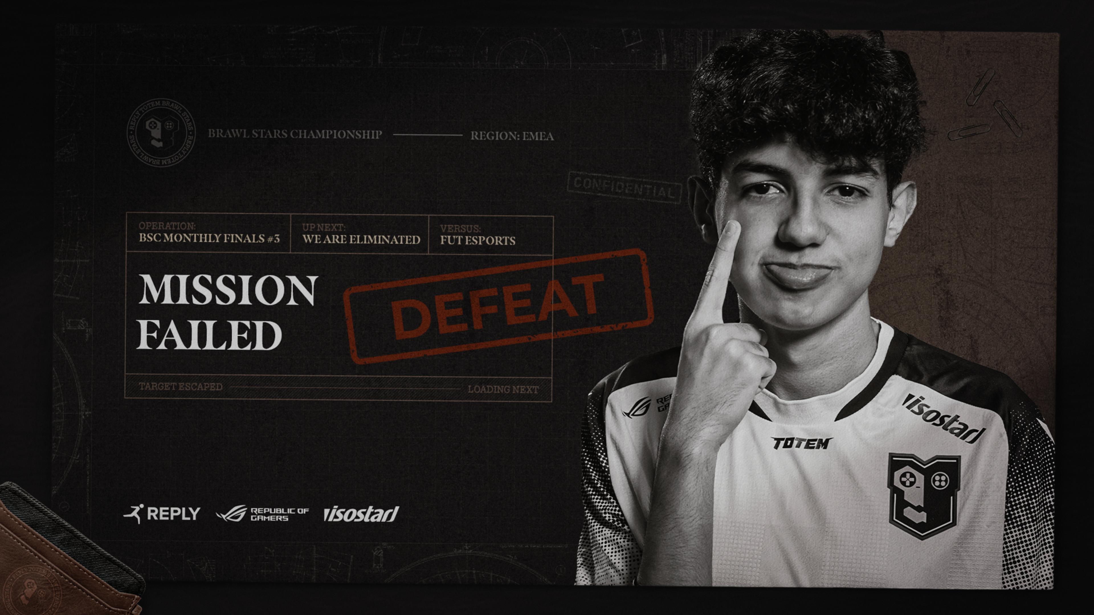 Defeat graphic for X vs Fut Esports featuring Maru