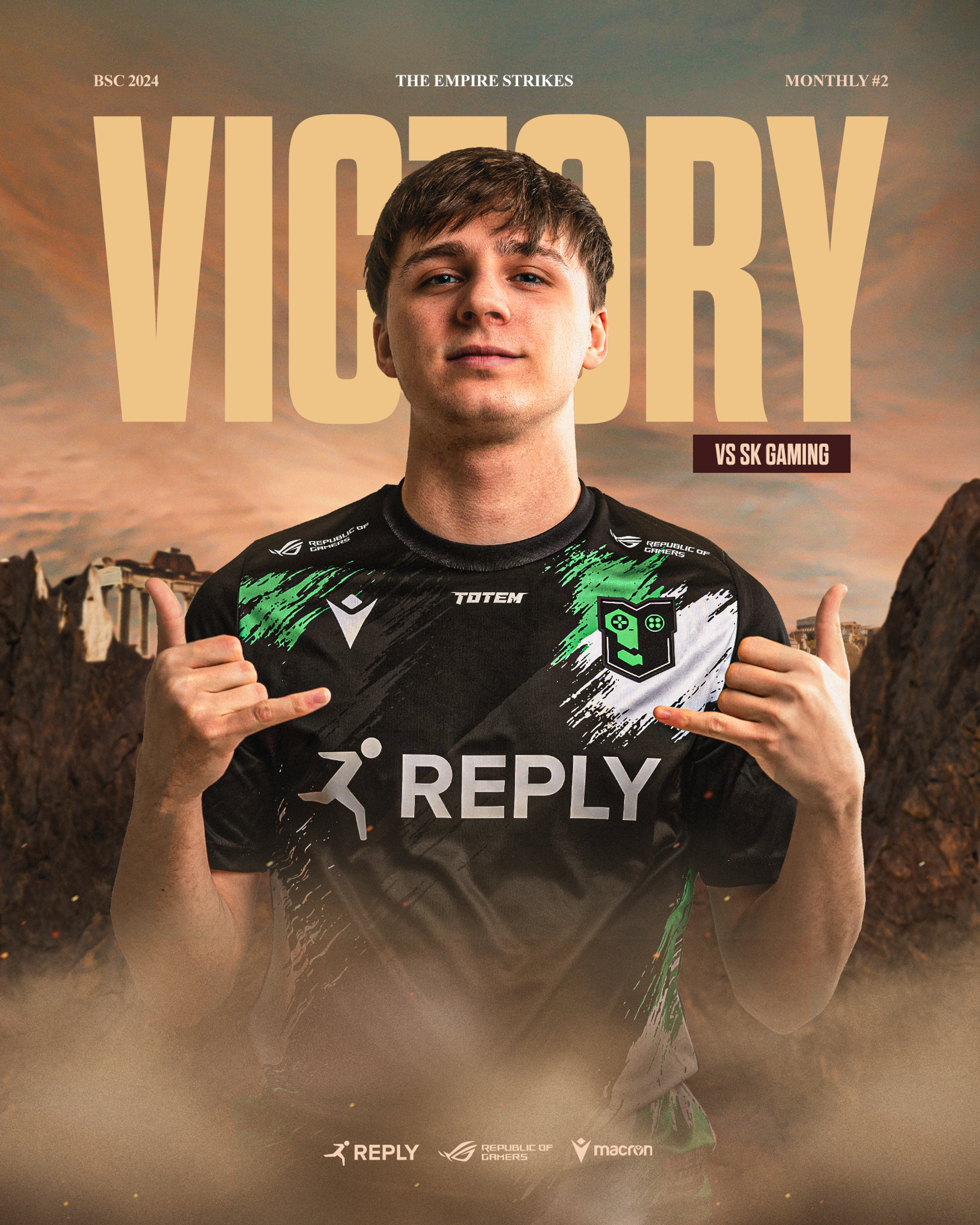 Victory graphic vs SK GAMING featuring Maury "THE EMPIRE STRIKES VICTORY"