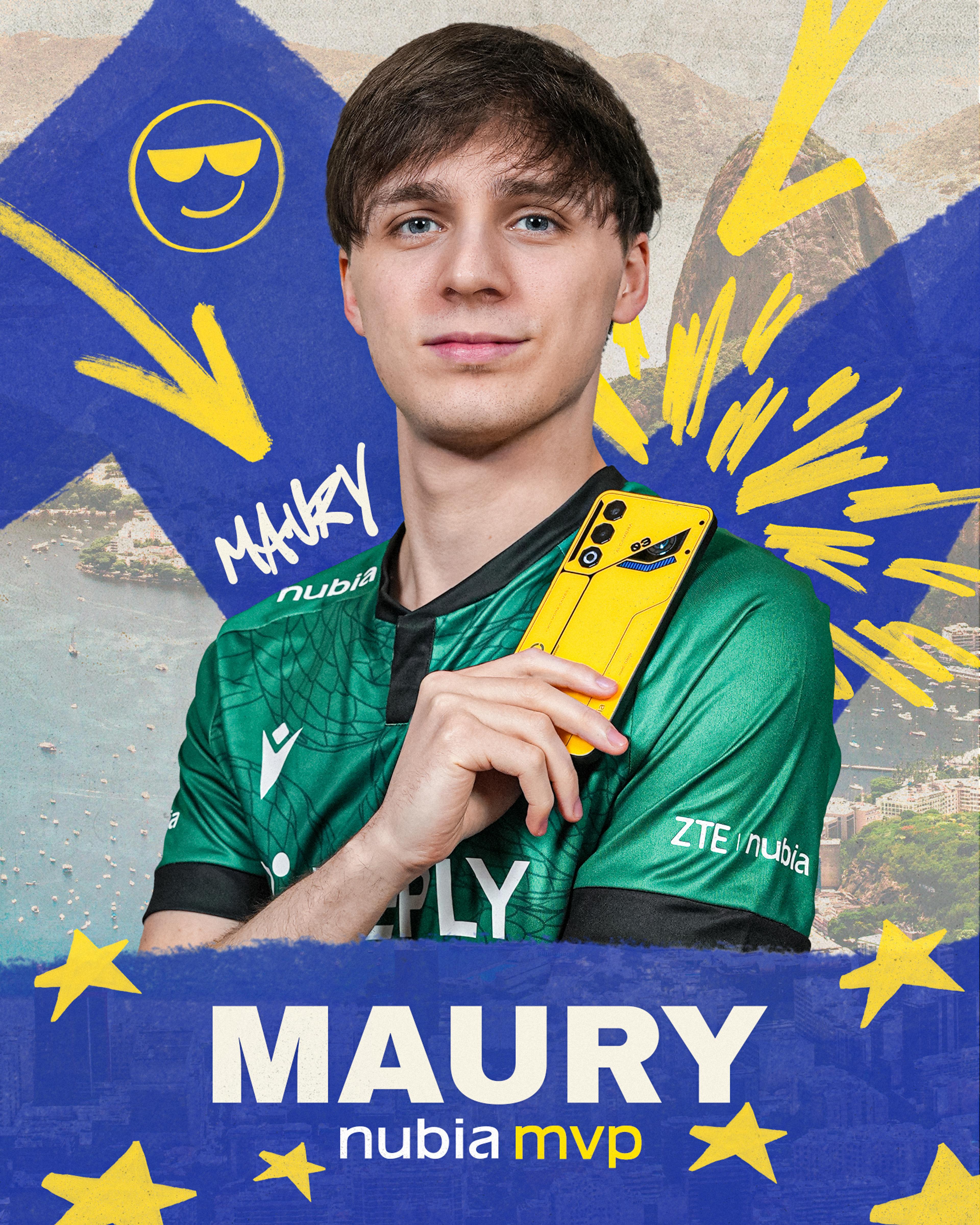 MVP graphic featuring Maury. MAURY - nubia mvp