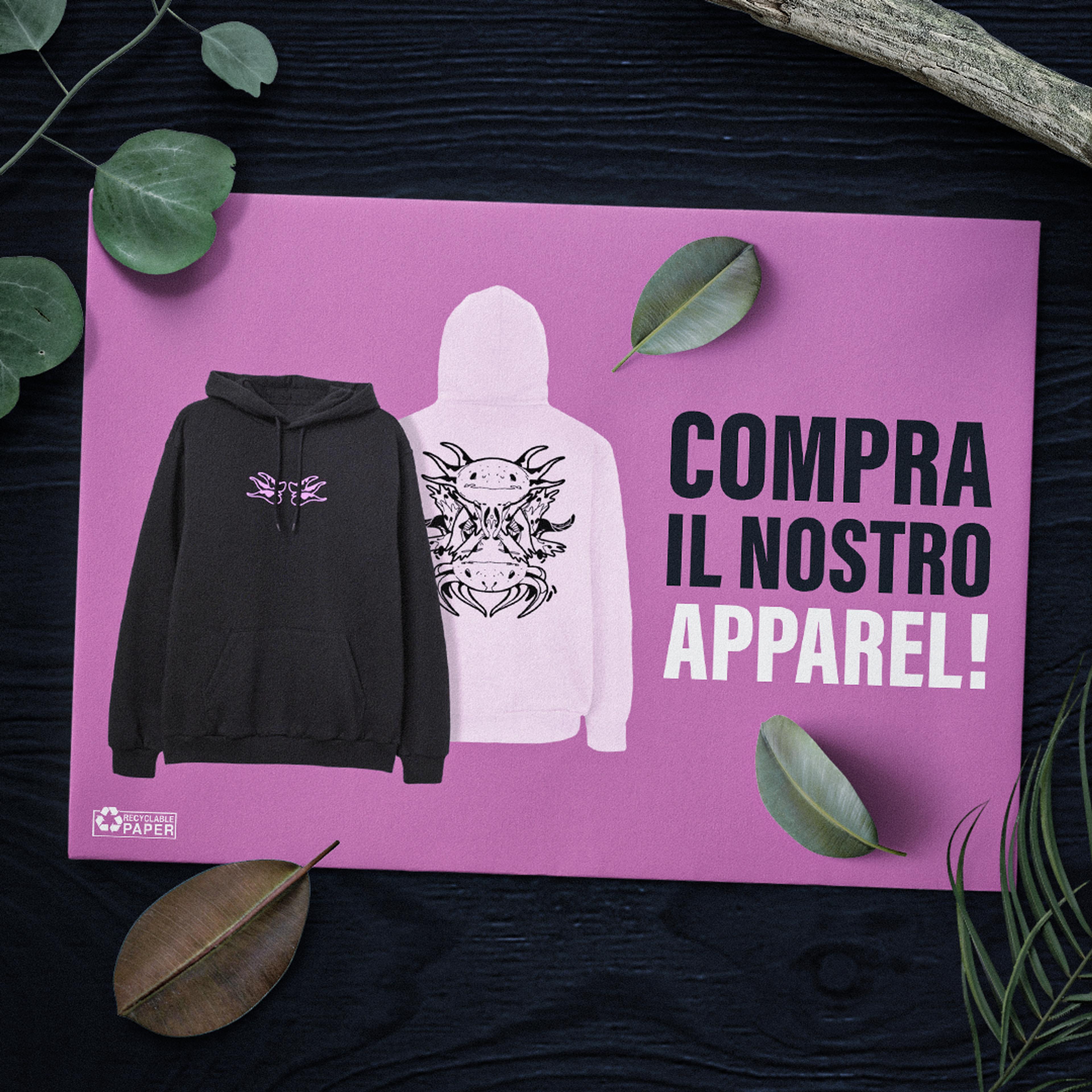 Graphic for Milan Games Week. Apparel showcase