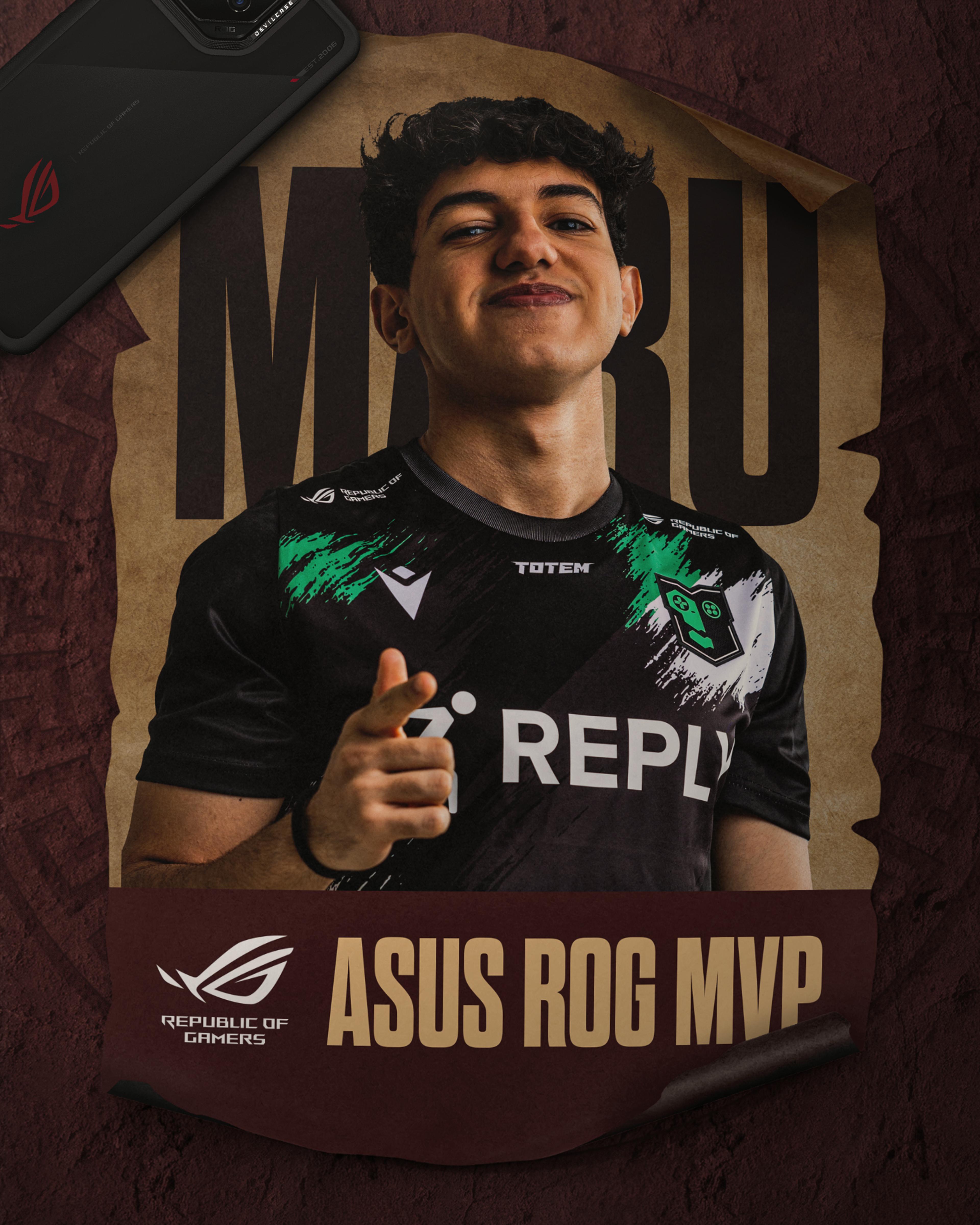 Graphic featuring Maru the ASUS ROG MVP