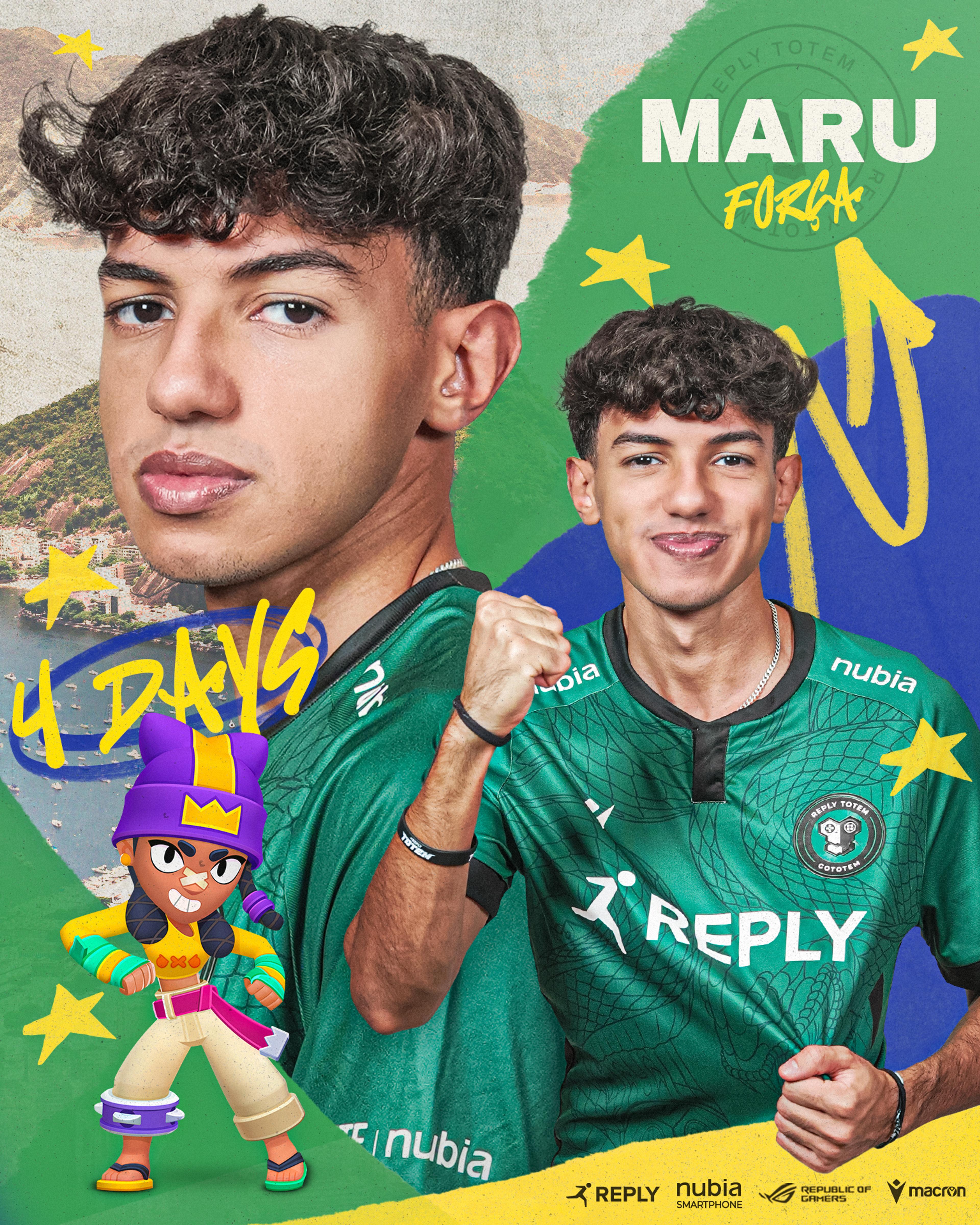 Countdown graphic featuring Maru "Força" 4 DAYS