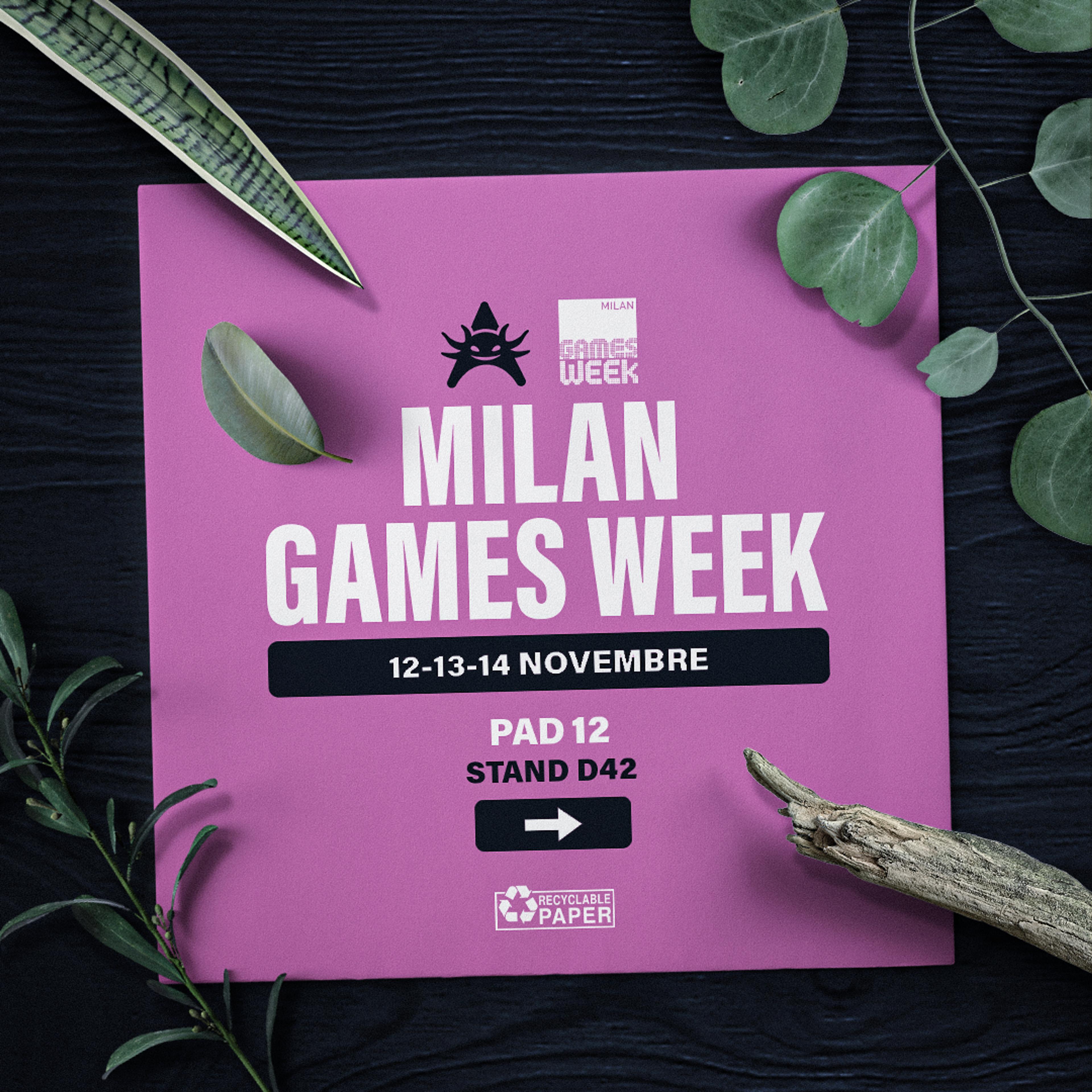 Graphic for Milan Games Week announcing dates and locations