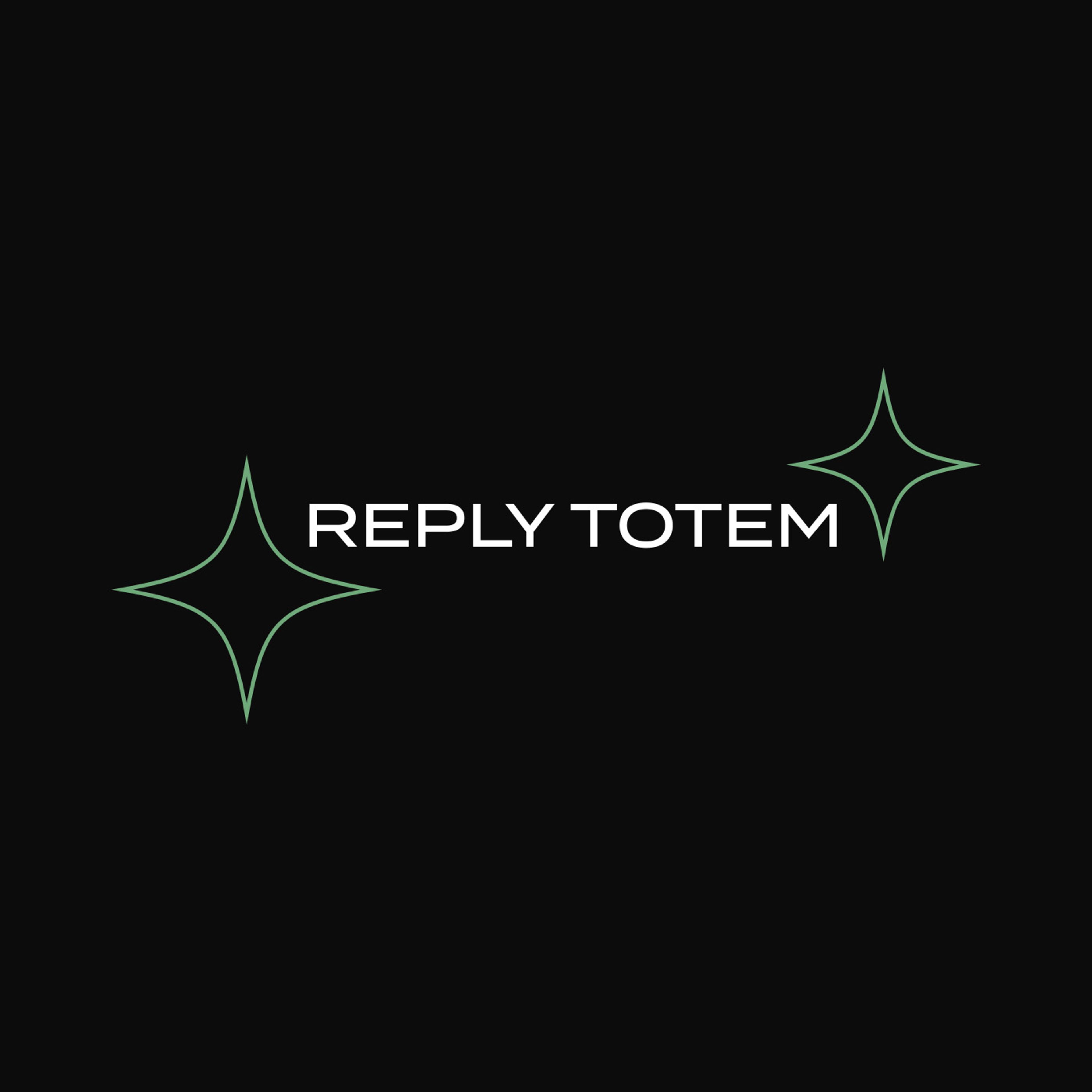 The front design of the "Totem World T-Shirt" featuring the text "Reply Totem"  with two sparks one on the left and one on the right