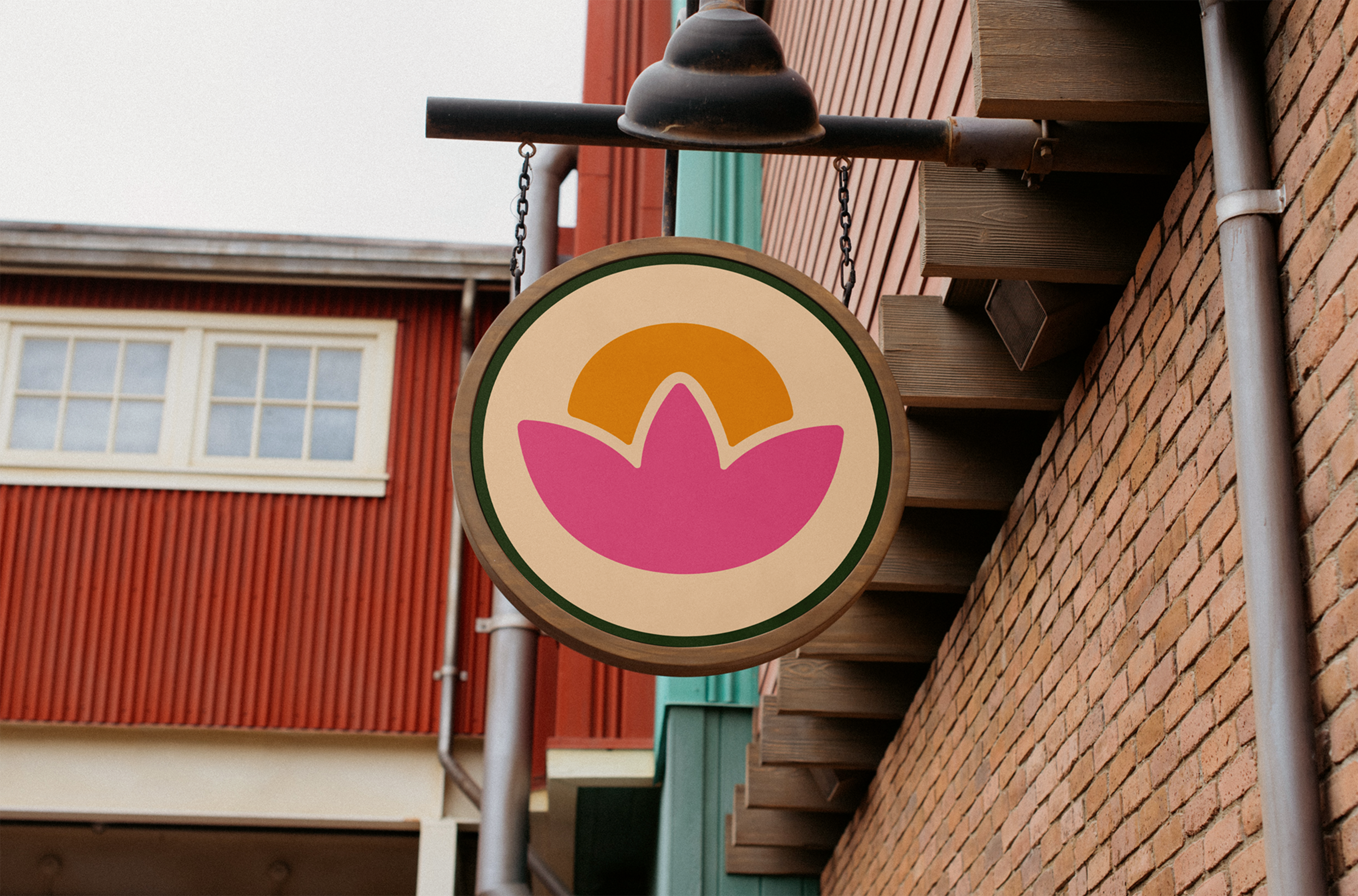 Organic Bloom logo on a shop sign