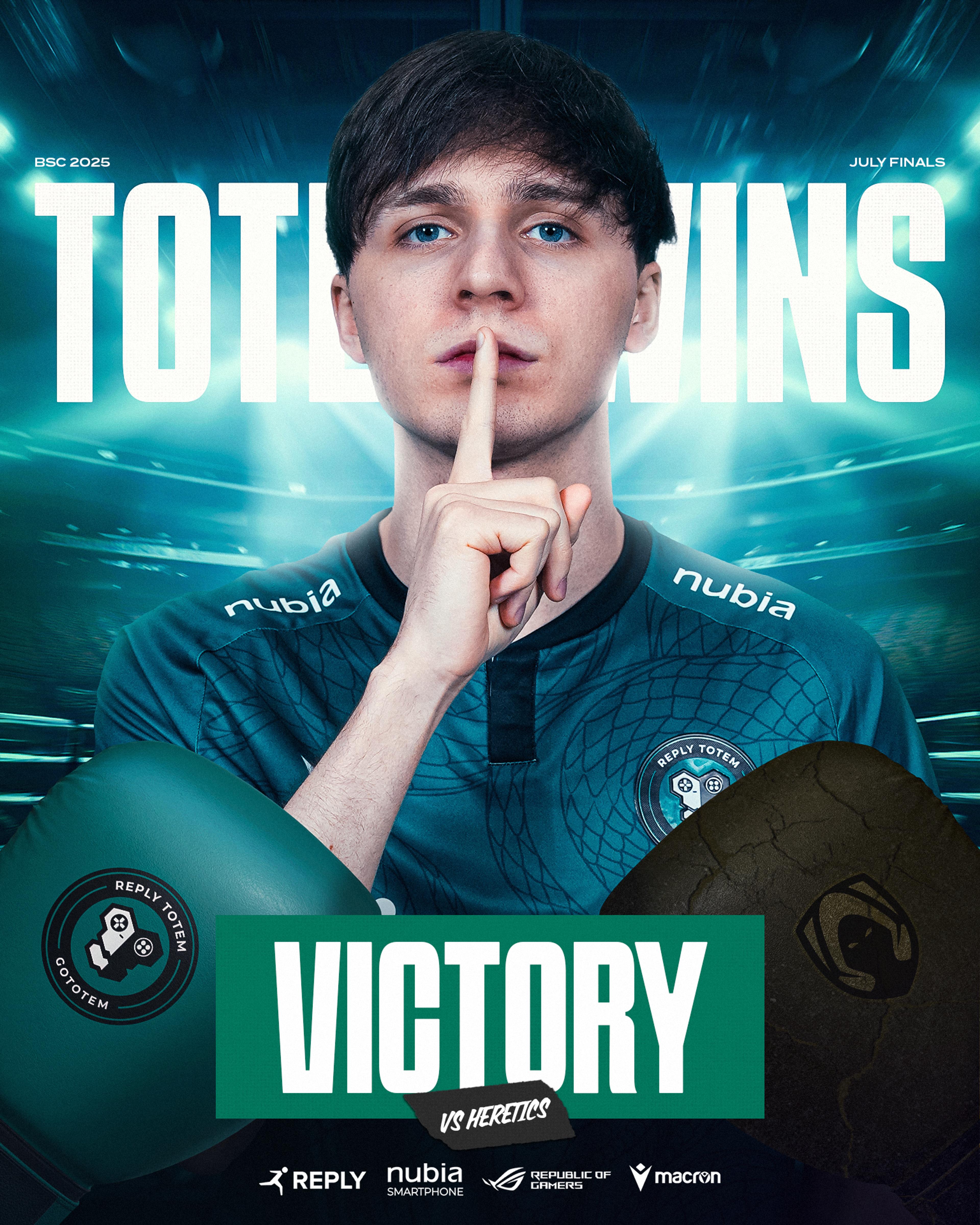 Victory graphic featuring Maury in front of a boxing ring. VICTORY VS HERETICS