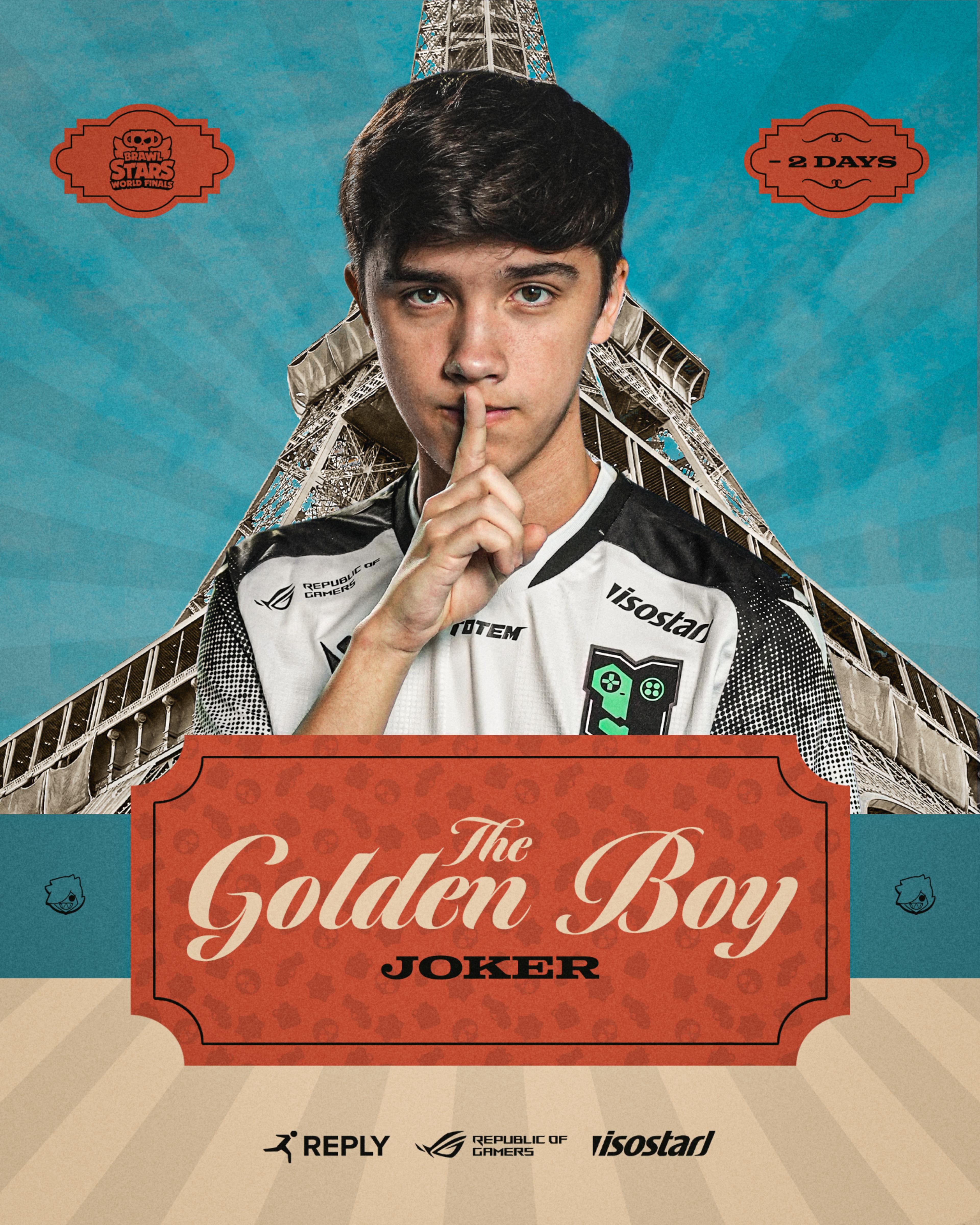 World Finals Countdown graphic -2 days - THE GOLDEN BOY - JOKER