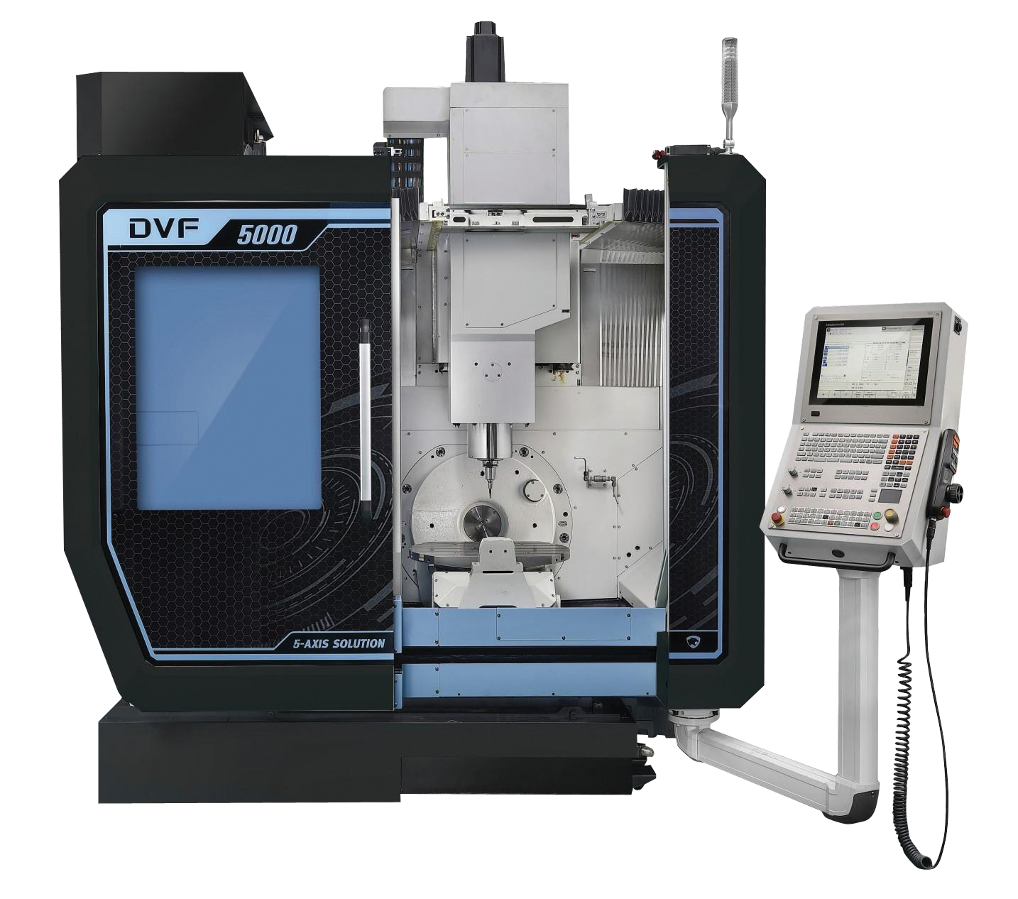 DN Solutions DVF 5000 offers 42m/min rapid traverse and 1.3-second tool changes