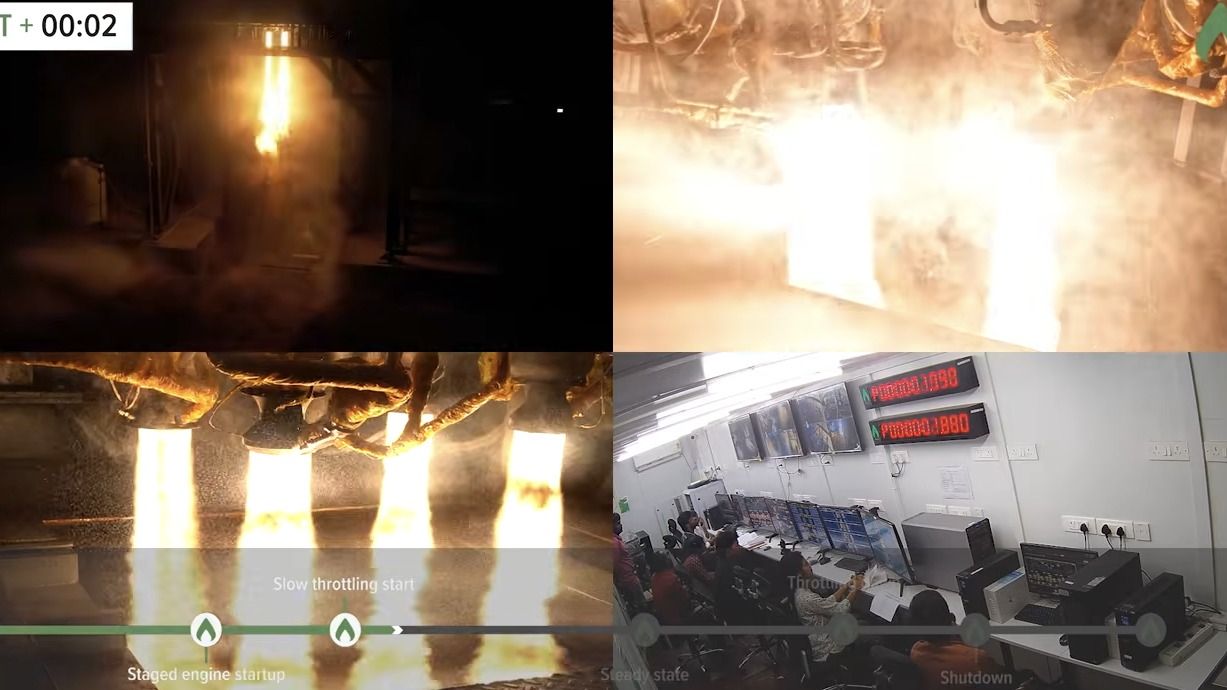 Agnikul Cosmos Clusters Four 3D-Printed Semi-Cryogenic Engines in Record Static Fire