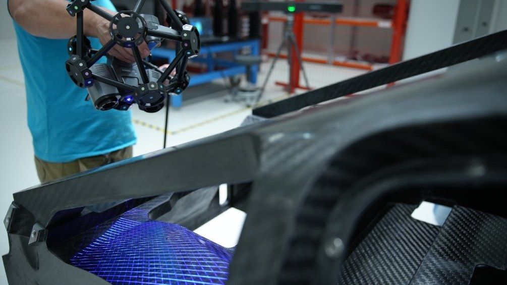 Bugatti-Rimac Scans the Nevera Monocoque With SHINING 3D's FreeScan Trak Pro2