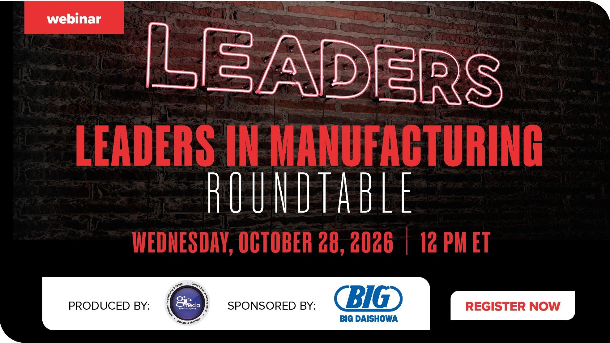 Leaders in Manufacturing Roundtable Set for October 28