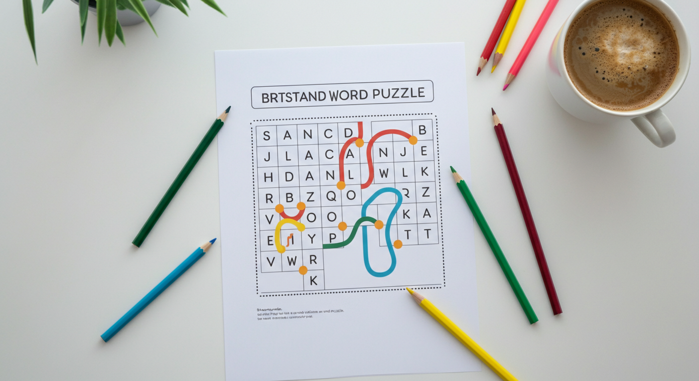 Printable Strands-style word puzzle template for classroom or home use
