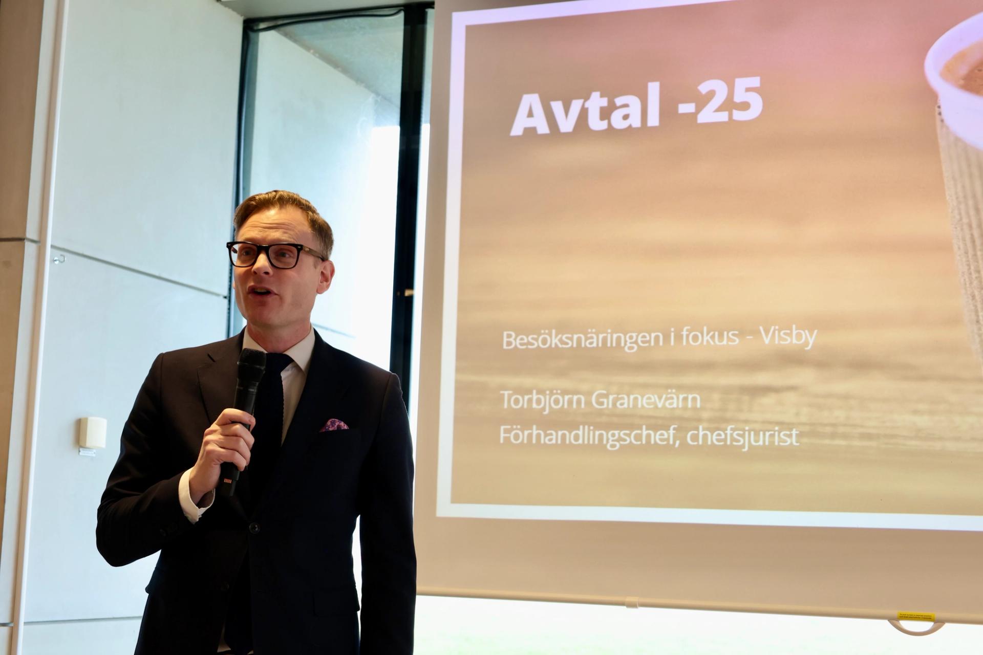 Torbjörn Granevärn pratade om avtalsrörelsen och vad Visita fört fram.