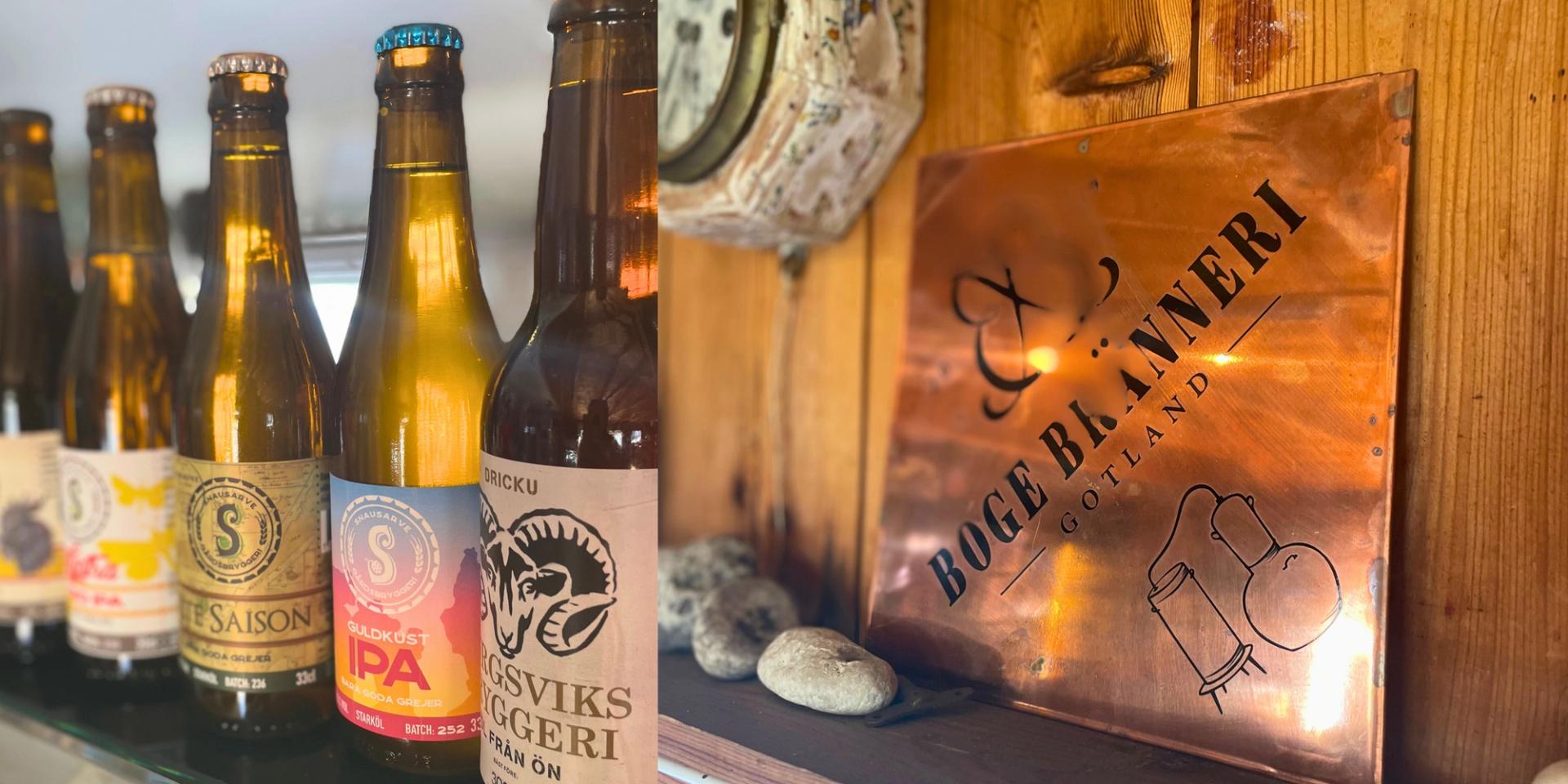 Öl från Burgsviks bryggeri och dryck från Boge Bränneri