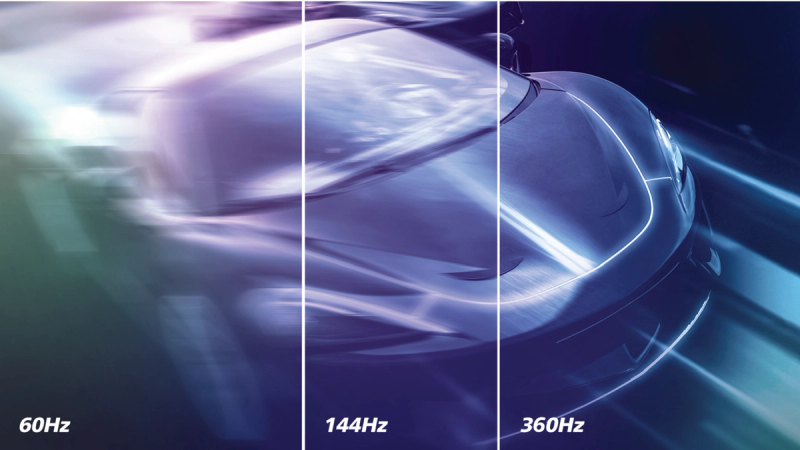 360 Hz yenileme hızı: Ultra hızlı ve ultra net oyun deneyimi için