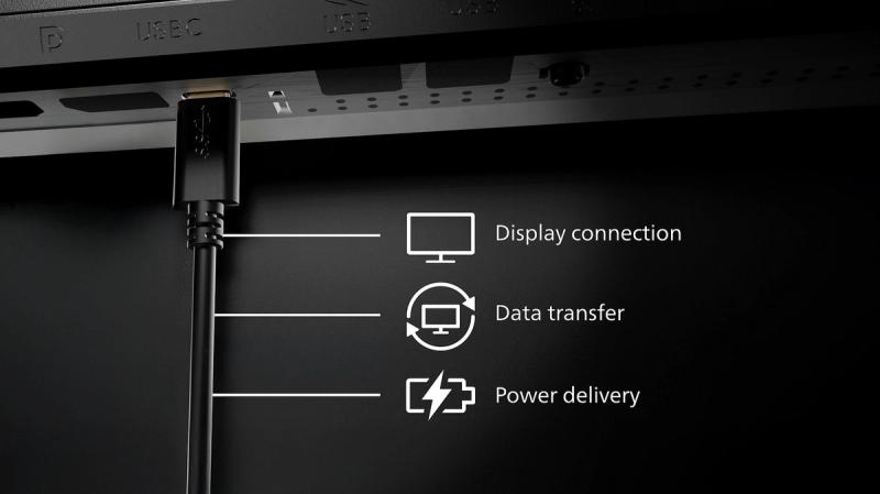 只需一條 USB-C 線即可連接手提電腦