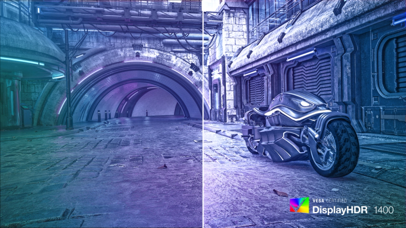 DisplayHDR™ 1400 呈現出色的色彩與對比度