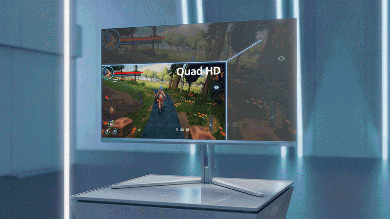 Gif showing the difference in quality between Quad HD and 4K resolution
