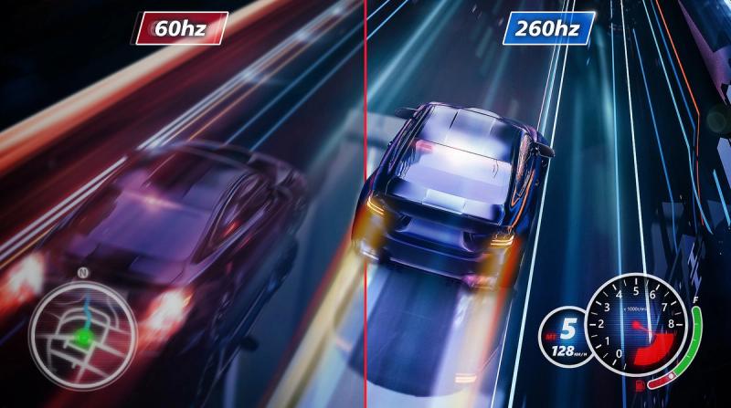 Tần số quét 260Hz siêu nhanh cho trải nghiệm chơi game gần như không có độ trễ