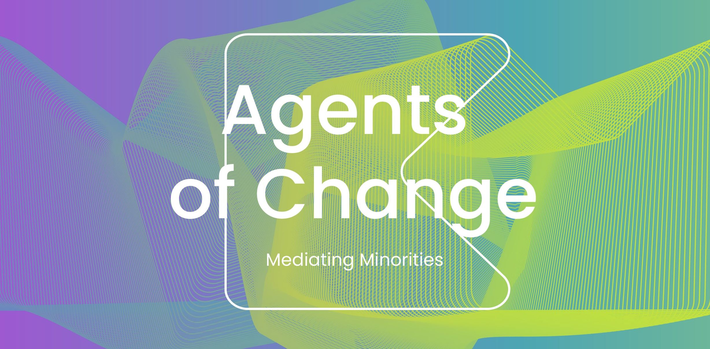 Agents of Change -hankkeen logo ja värikäs tausta