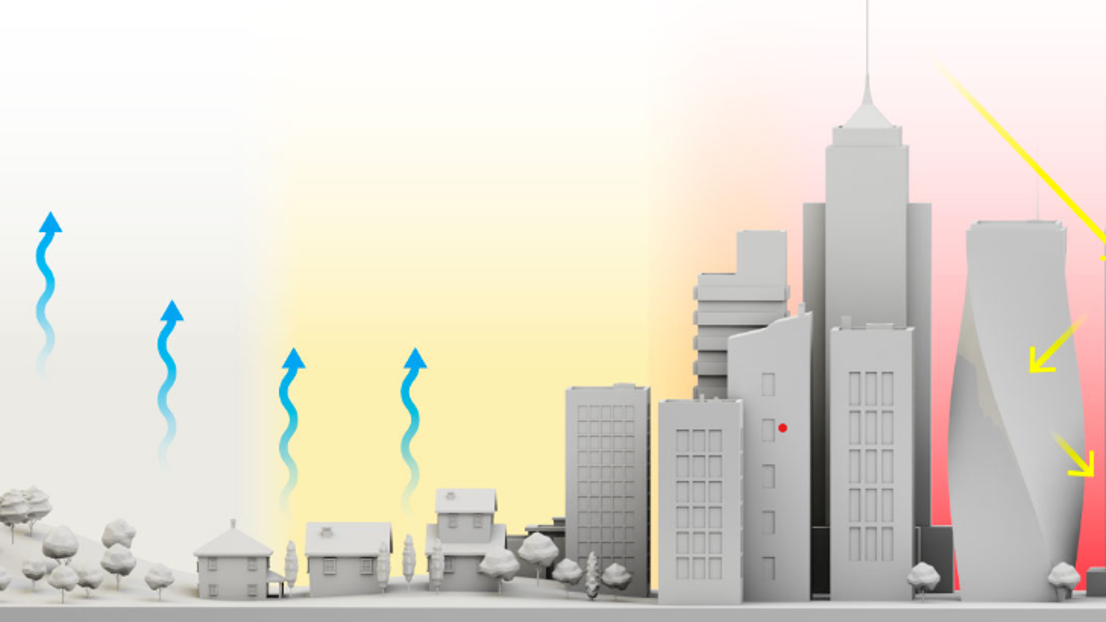 Hot concrete pavement storing heat in Indian city street during summer afternoon showing urban heat island effect