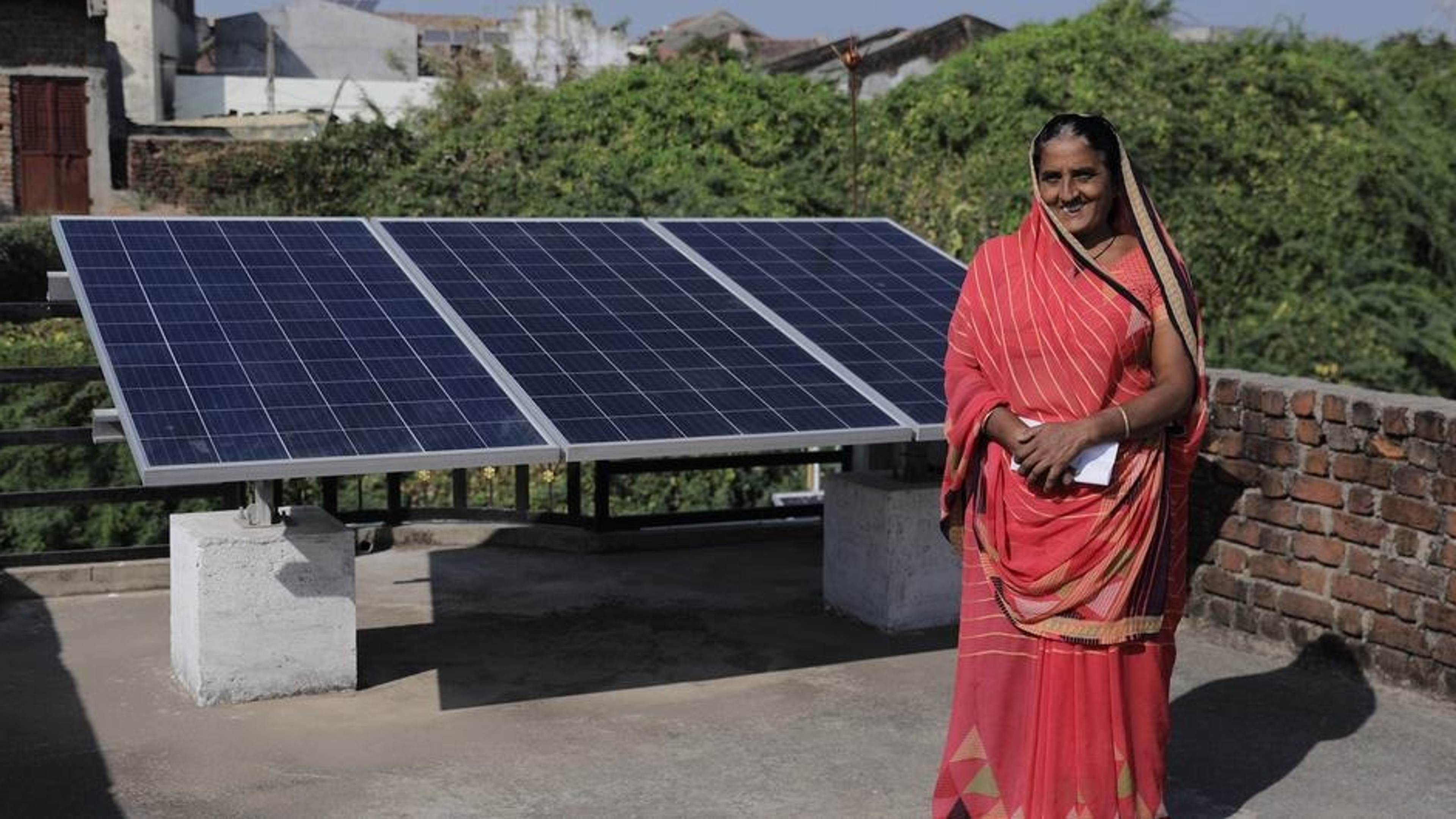 Young Indian climate entrepreneur presenting sustainable innovation at a startup pitch