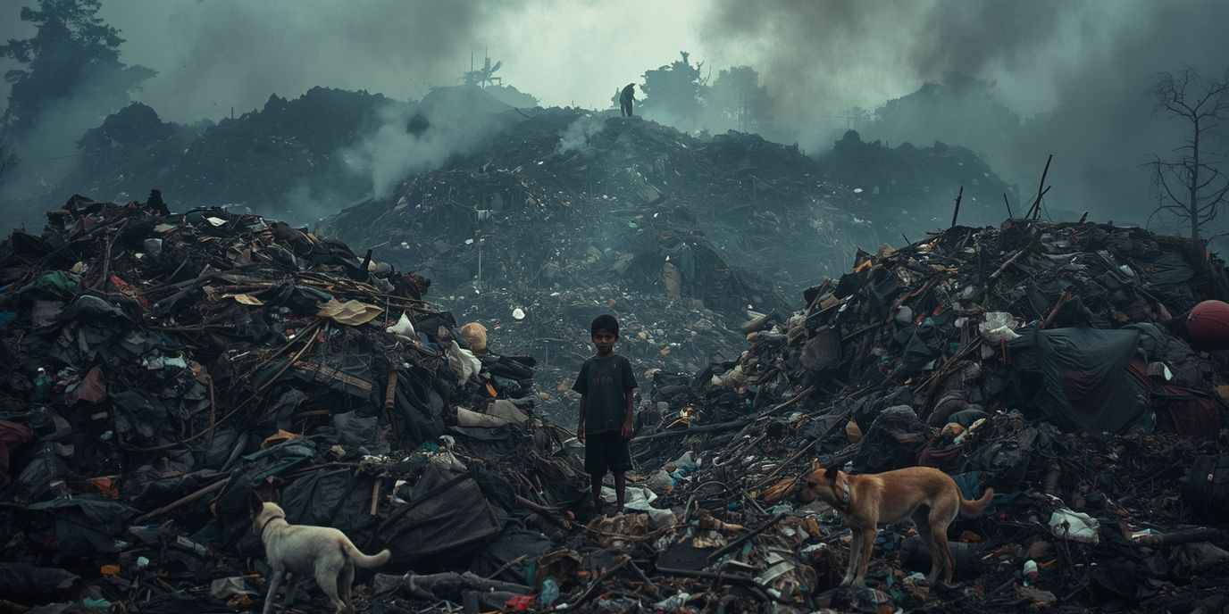 Ghazipur landfill mountain of plastic and waste towering over Delhi skyline