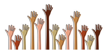 hands raised