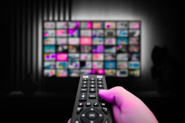 TV control pointing to a streaming site