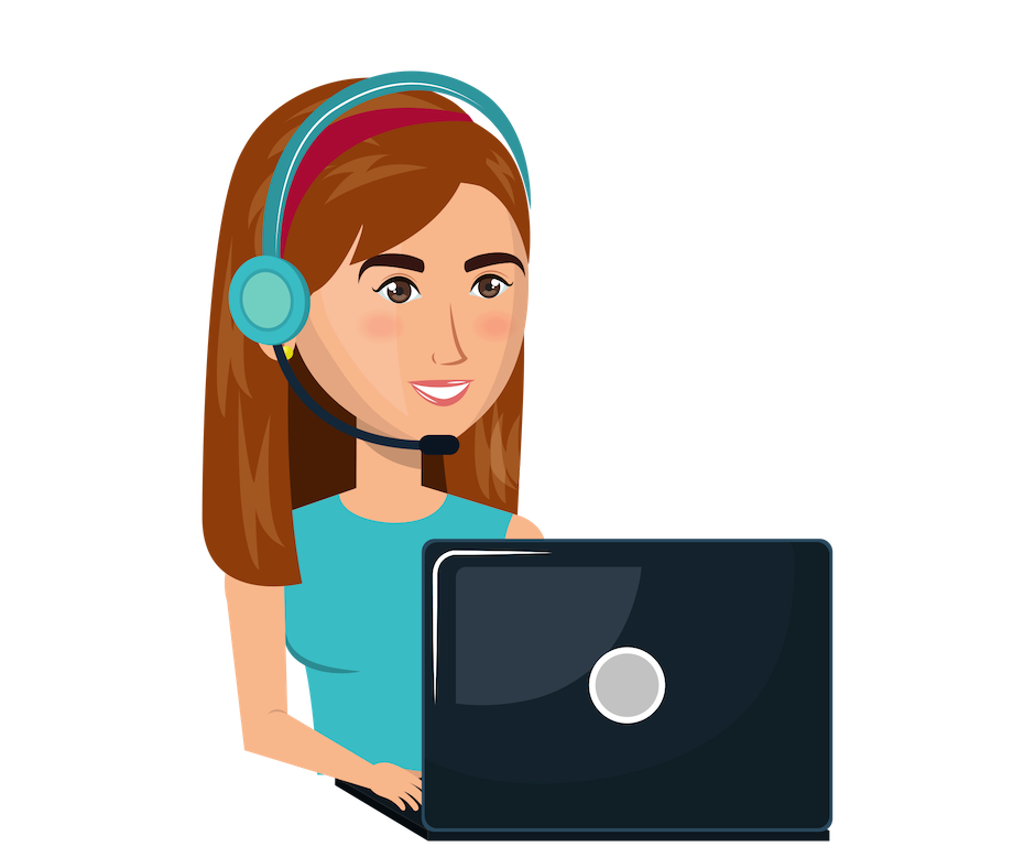 woman using a laptop with headphones on
