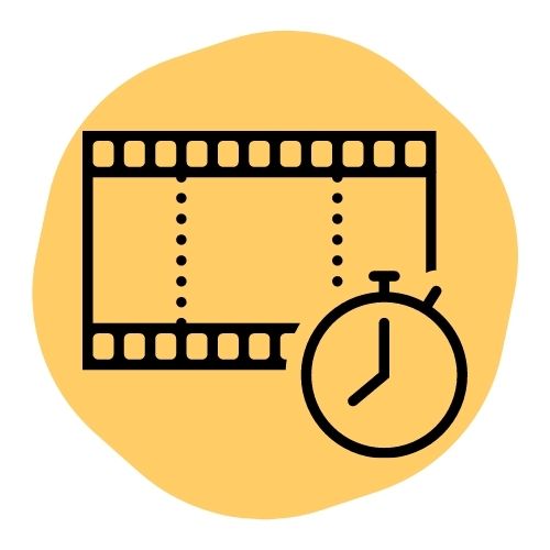 Drop frame timecode icon with film and clock