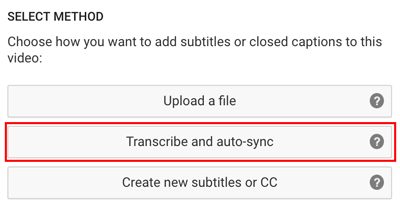 Select "transcribe and auto-sync"
