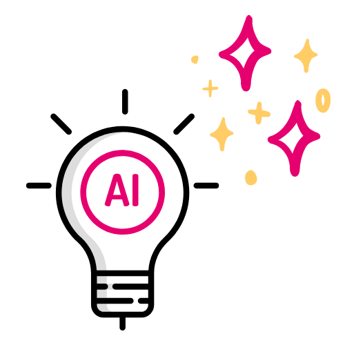 Lightbulb with the letters "AI"