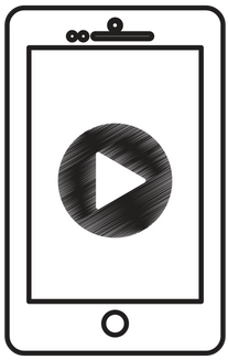 smartphone with video "play" button