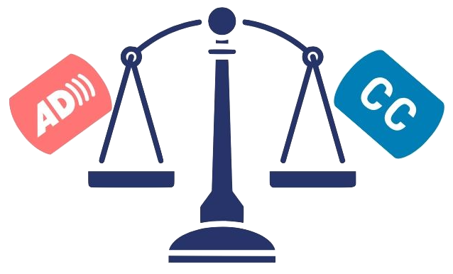 a scale balancing between audio description and closed captioning