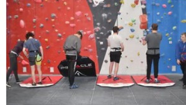 Climbing and auto belays at The Pinnacle