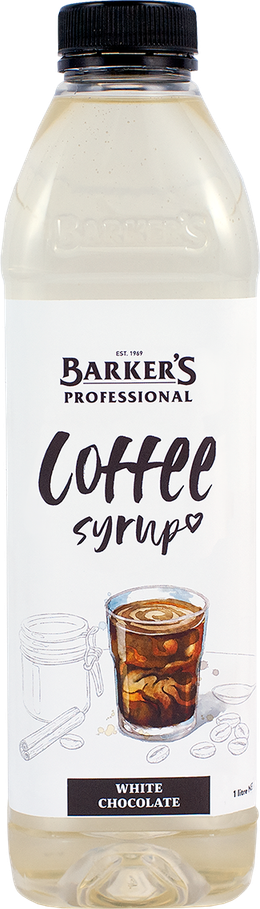 Barker's Professional White Chocolate Coffee Syrup 1L