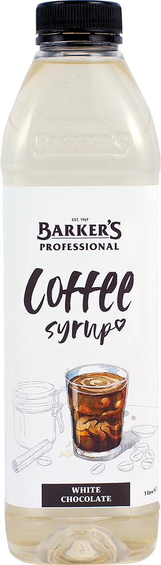 Barker's Professional White Chocolate Coffee Syrup 1L