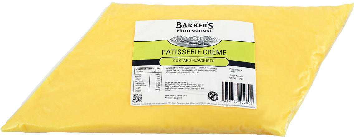 Barker's Professional Custard Flavoured Patisserie Creme 1.25kg