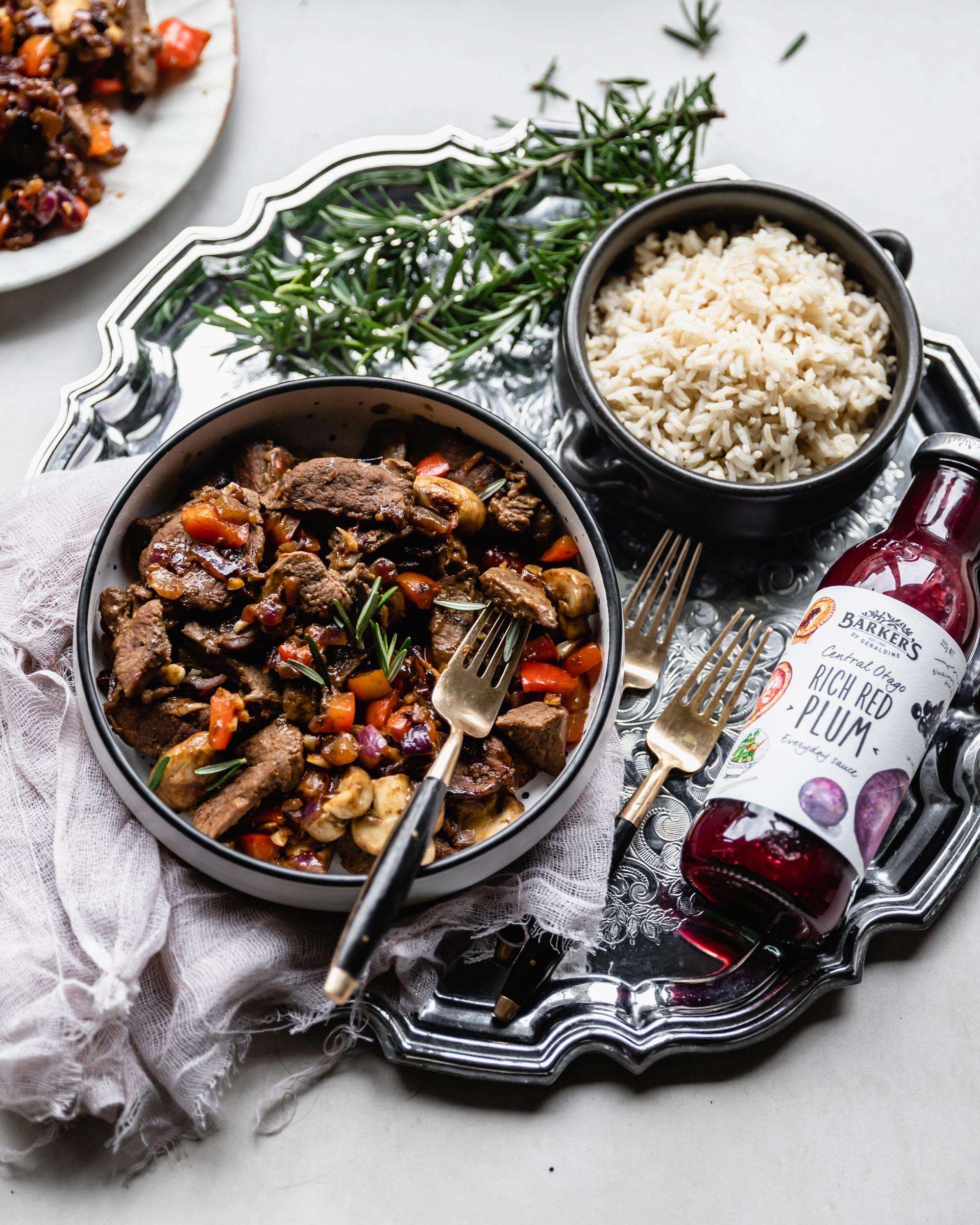 Recipes Beef & Plum Stirfry