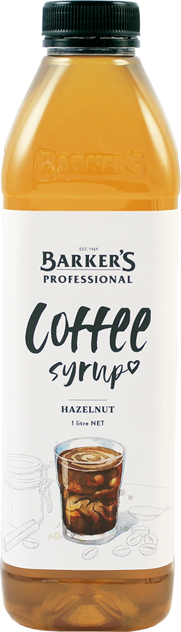 Barker's Professional Hazelnut Coffee Syrup 1L