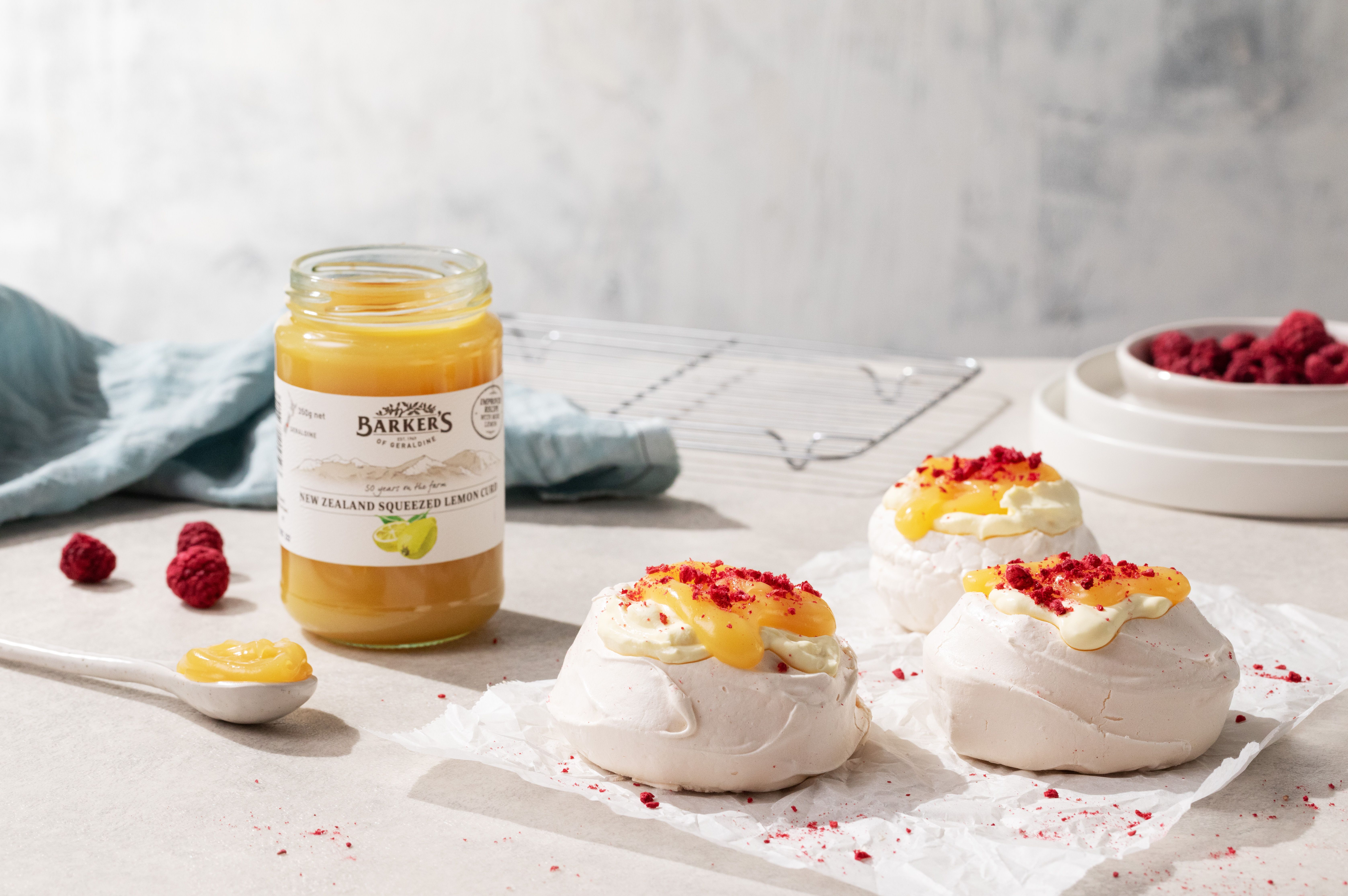 Mini Lemon Raspberry Pavlovas